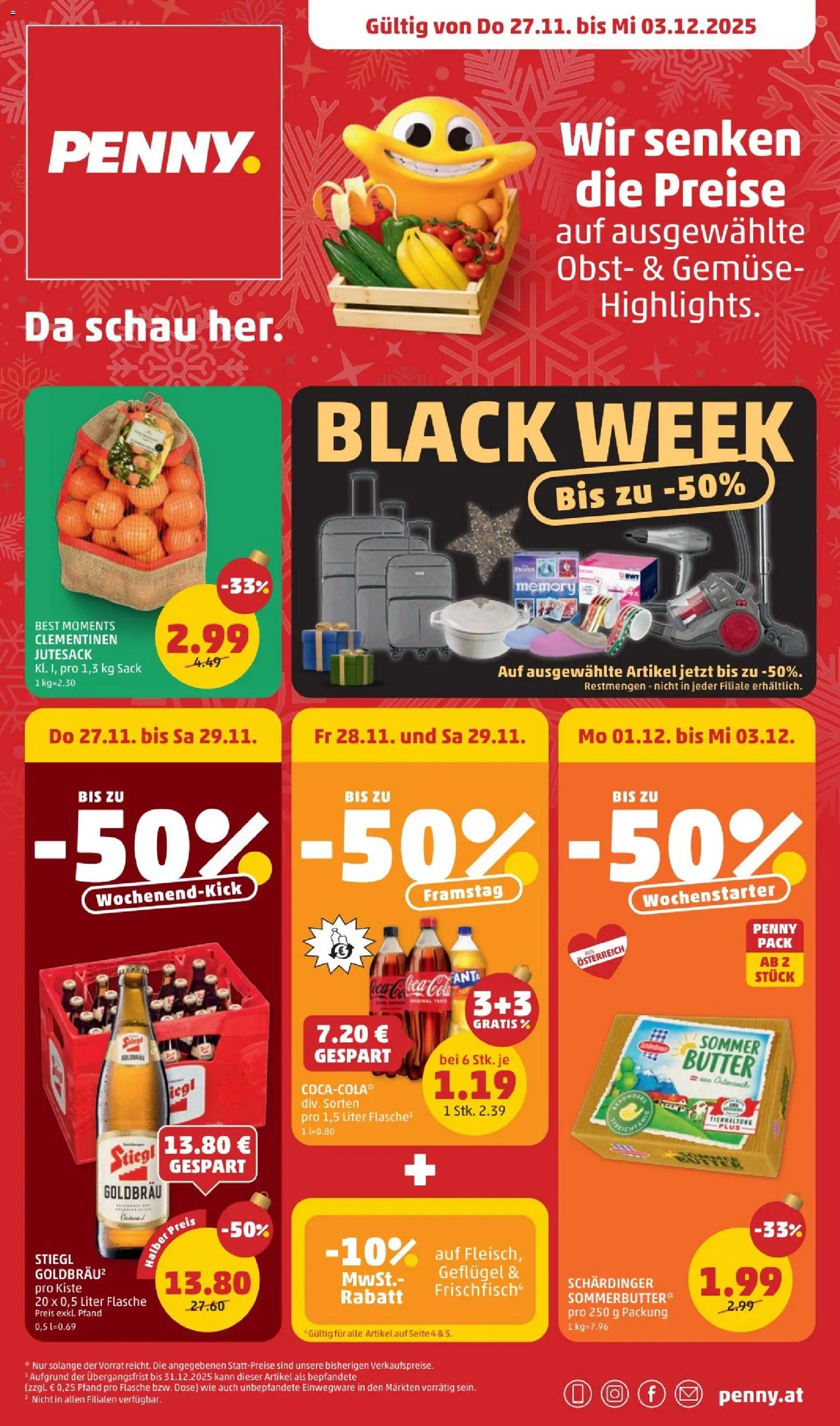 Penny Markt - Black Friday gültig ab 27.11.2025 | Seite: 1 | Produkte: Gemüse, Obst, Butter