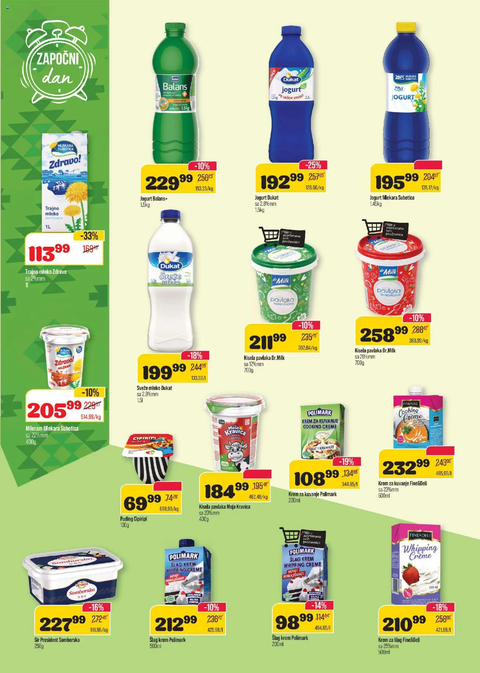 Senta Promet katalog - važi od 17.12.2025 | Strana: 4 | Proizvode: Šlag, Kisela pavlaka, Sveže mleko, Mleko