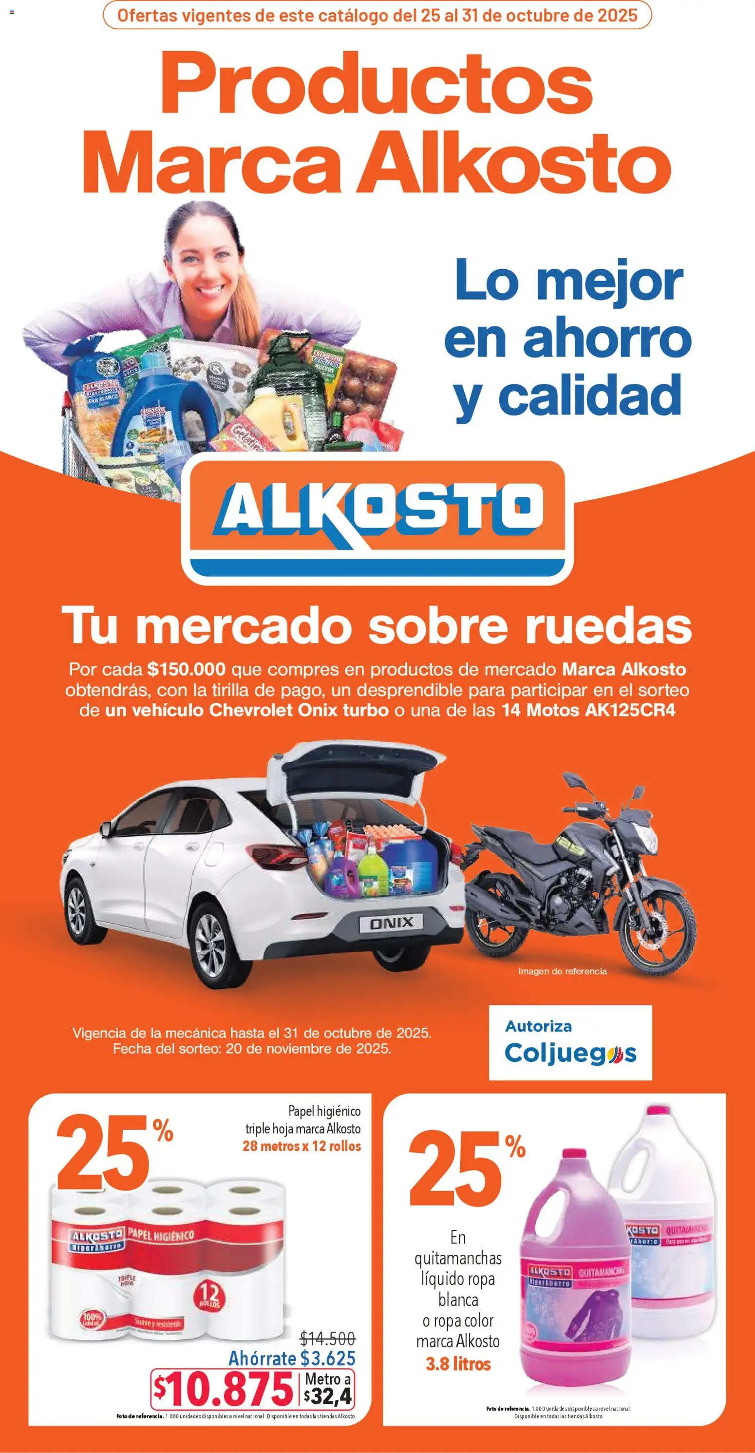 Alkosto folleto │ válido desde el 25.10.2025 | Página: 1 | Productos: Gelatina, Quitamanchas, Papel higienico, Ropa