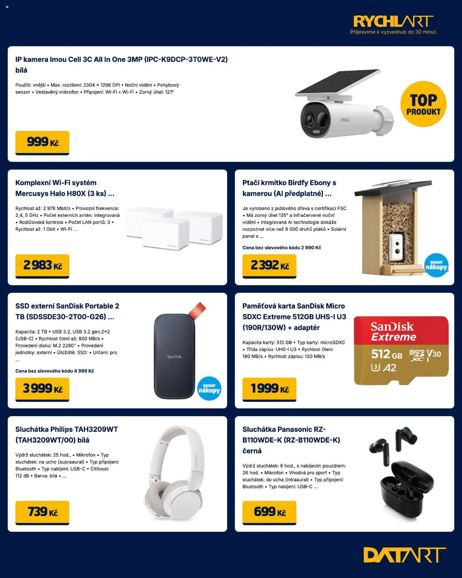 Datart leták od 09.03.2026 | Strana: 15 | Produkty: Kamera, Paměťová karta, Mikrofon, USB