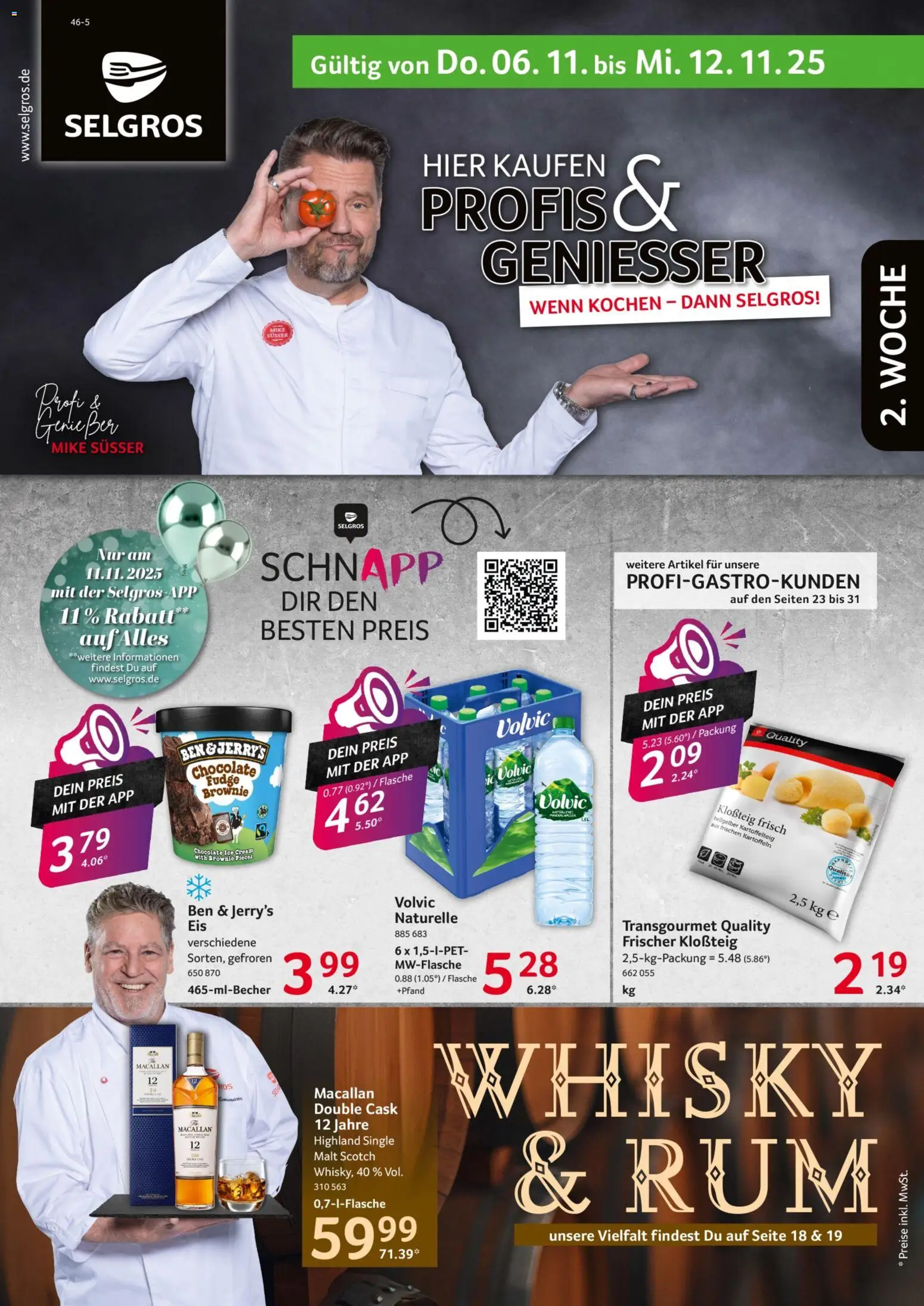 Selgros Prospekt 	 – gültig ab 06.11.2025 | Seite: 1 | Produkte: Whisky, Rum, Ben & Jerry's, Kartoffeln