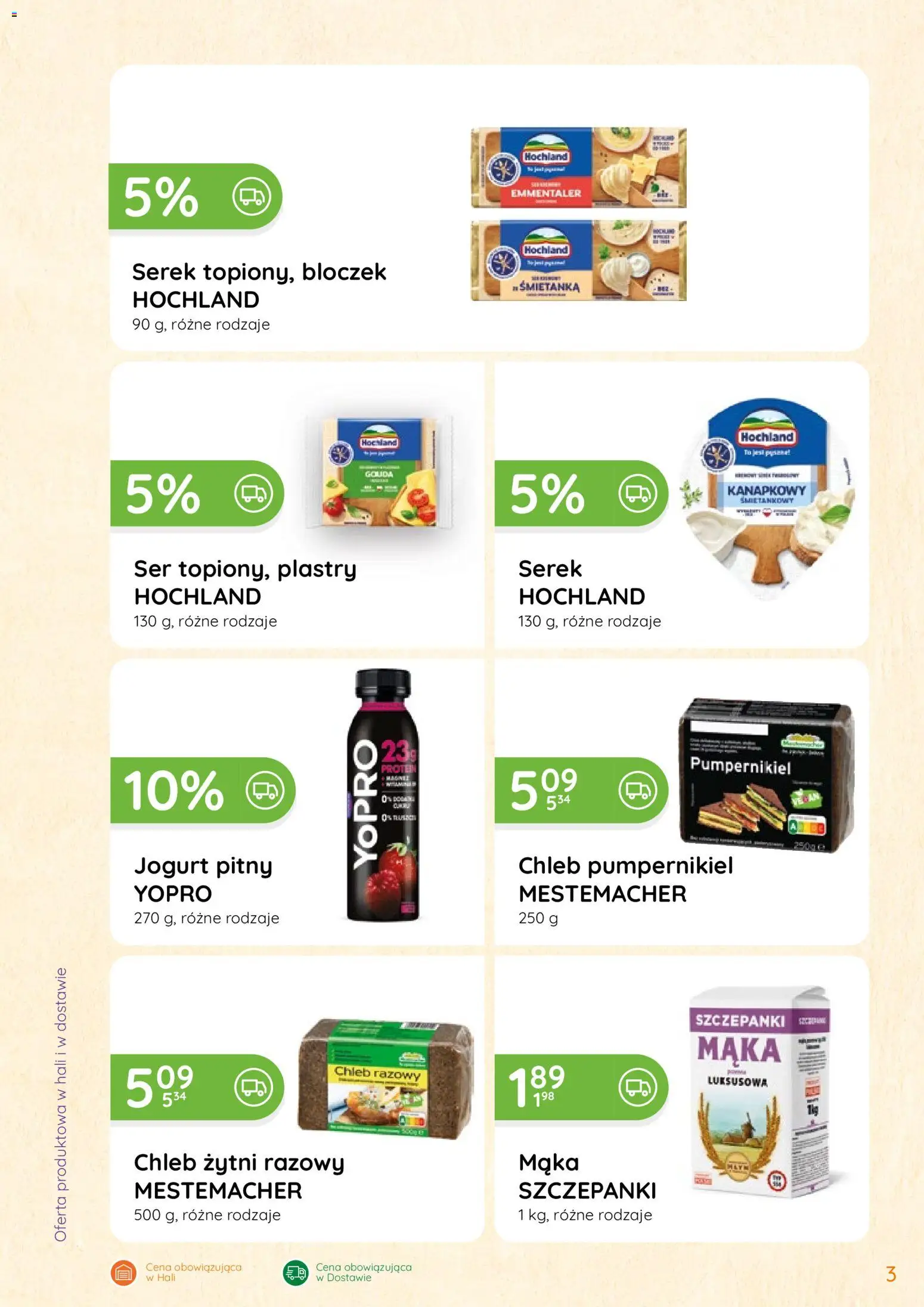 Eurocash Gazetka - Oferta Handlowa od 12.02.2026 | Strona: 3 | Produkty: Pumpernikiel, Jogurt pitny, Chleb żytni, Ser