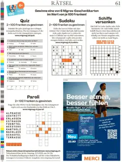 Migros Magazin – gültig ab 16.09.2025 | Seite: 61 | Produkte: Orangen, Wasser