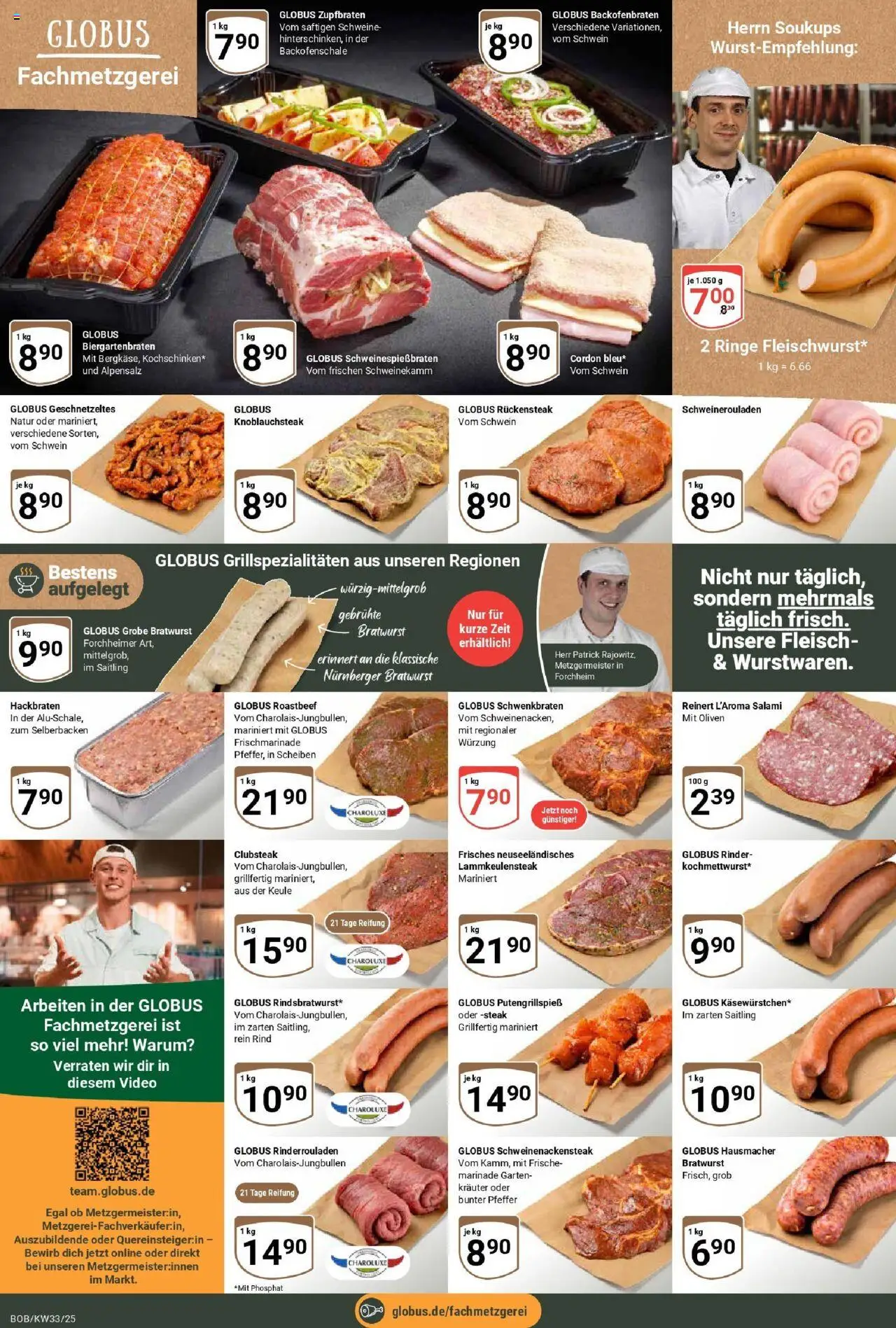 Globus prospekt Bobenheim-Roxheim	 - gültig ab dem 11.08.2025 | Seite: 12 | Produkte: Rinderrouladen, Roastbeef, Pfeffer, Steak