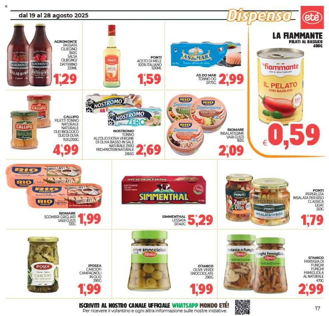 Volantino Eté del 19.08.2025 | Pagina: 17 | Prodotti: Salsa, Olio, Funghi, Olio di Oliva