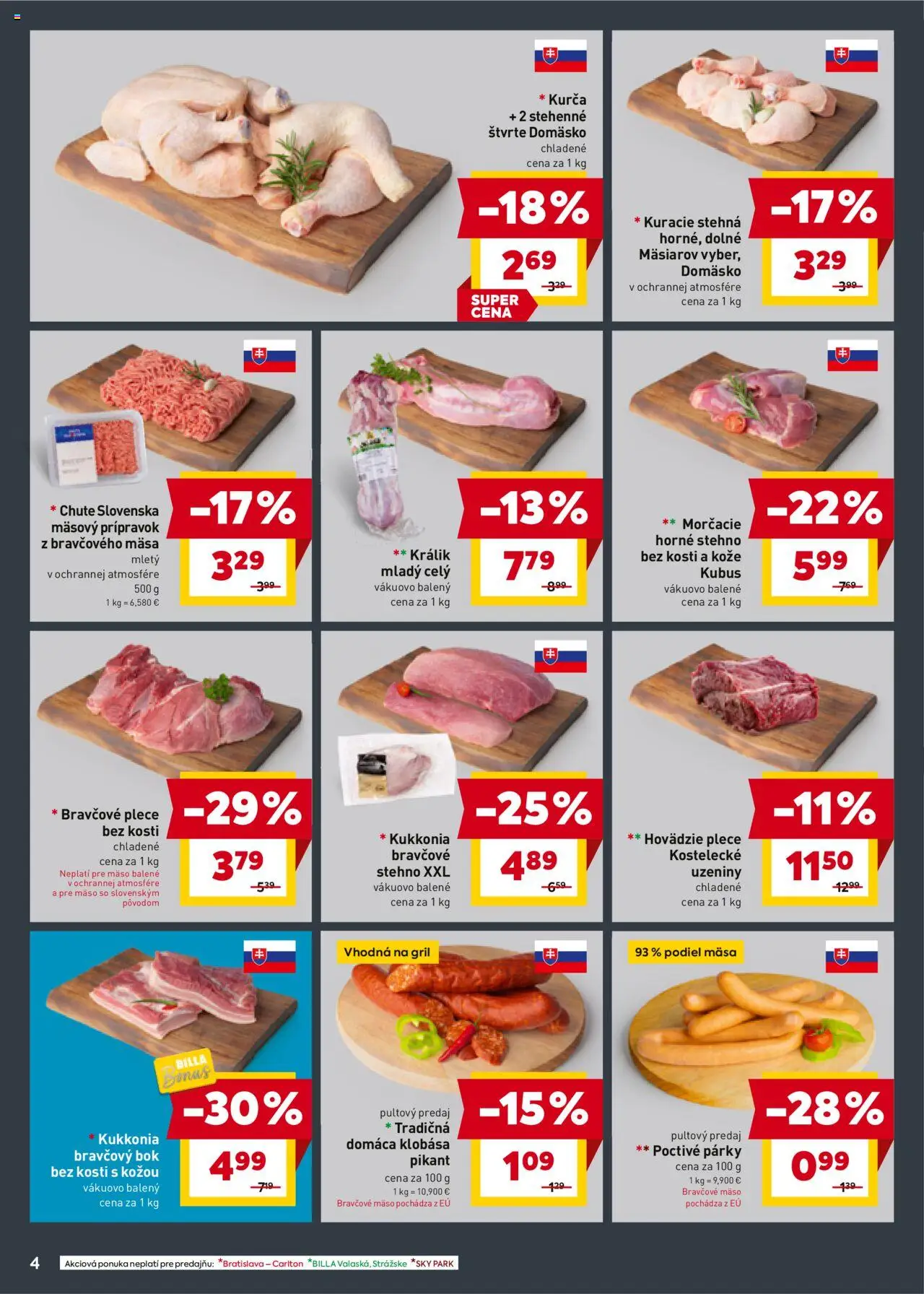 Billa leták │ platný od 30.07.2025 | Strana: 4 | Produkty: Gril, Bravčové plece, Bravčové mäso