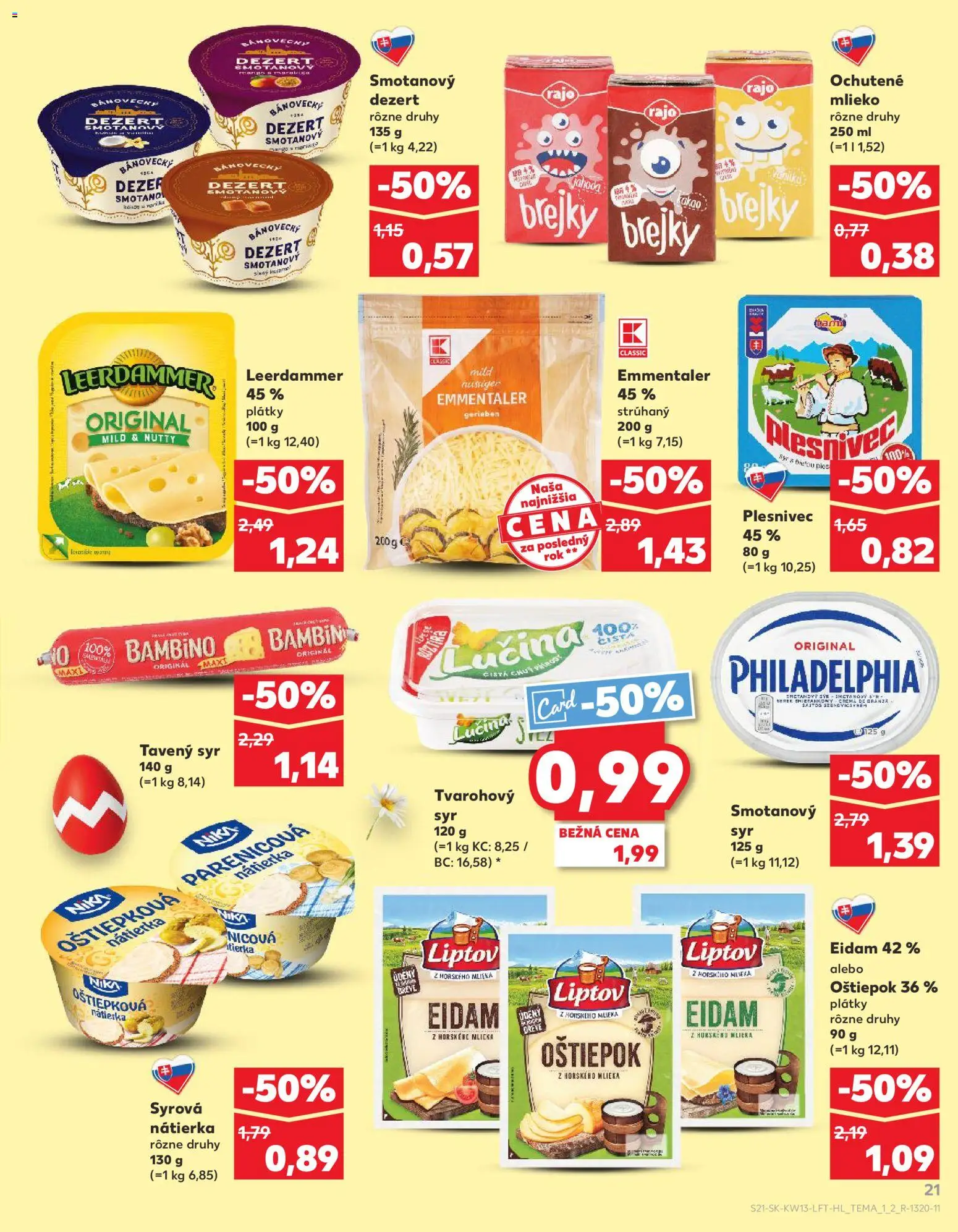 Nové Kaufland akcie – leták je platný od 26.03.2026 | Strana: 21 | Produkty: Mlieko, Syr, Eidam