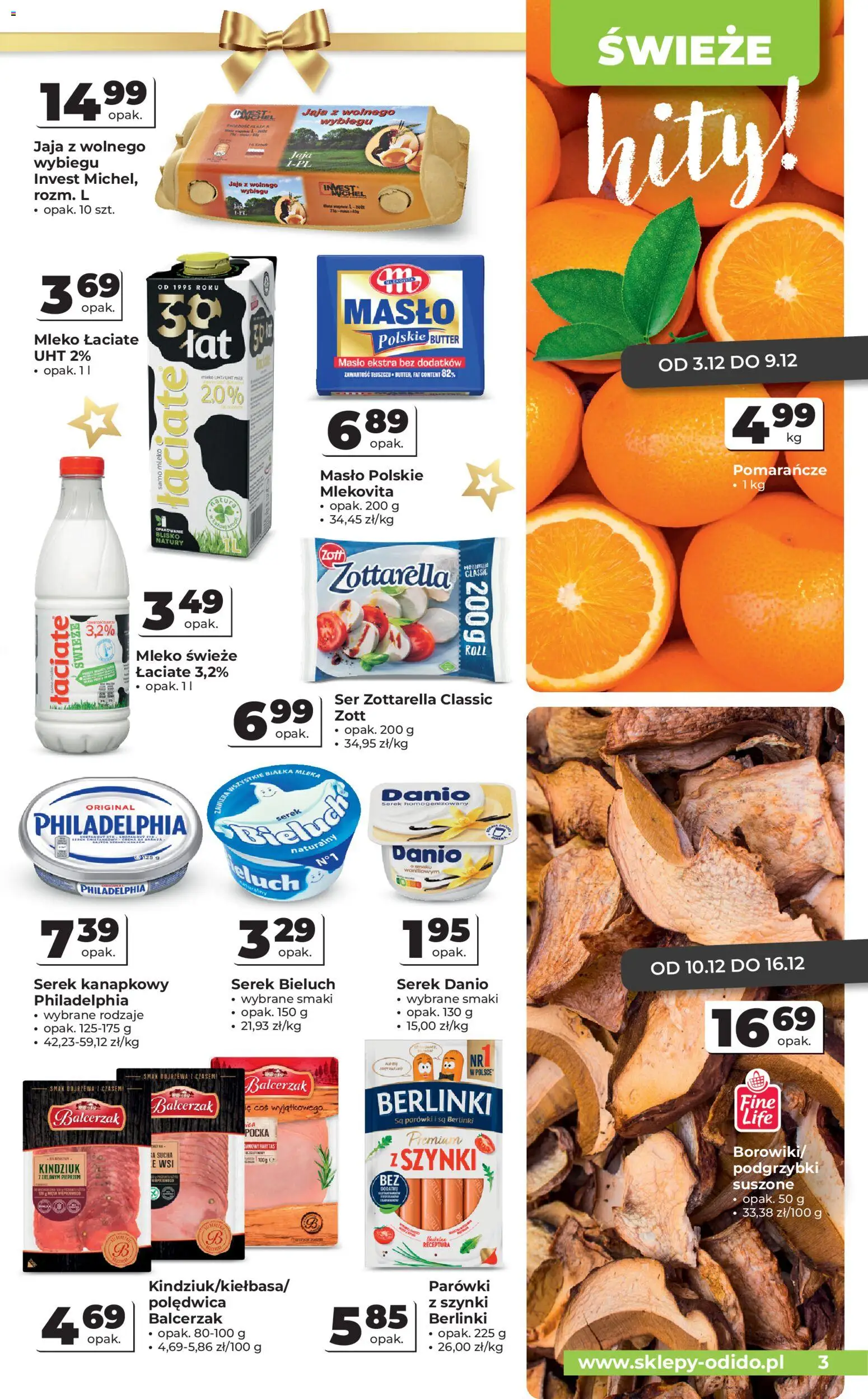 Odido Gazetka od 03.12.2025 | Strona: 3 | Produkty: Masło Polskie, Parówki, Ser, Jaja