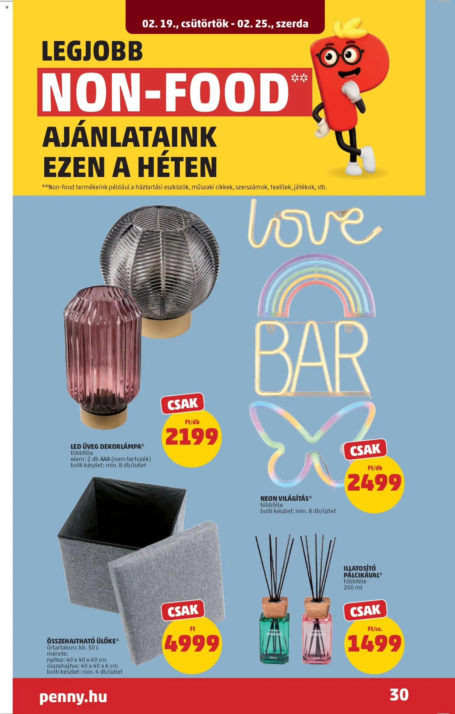 PENNY akciós ujság - amely érvényes a következő dátumtól: 19.02.2026 | Oldal: 34 | Termékek: Dekorlámpa