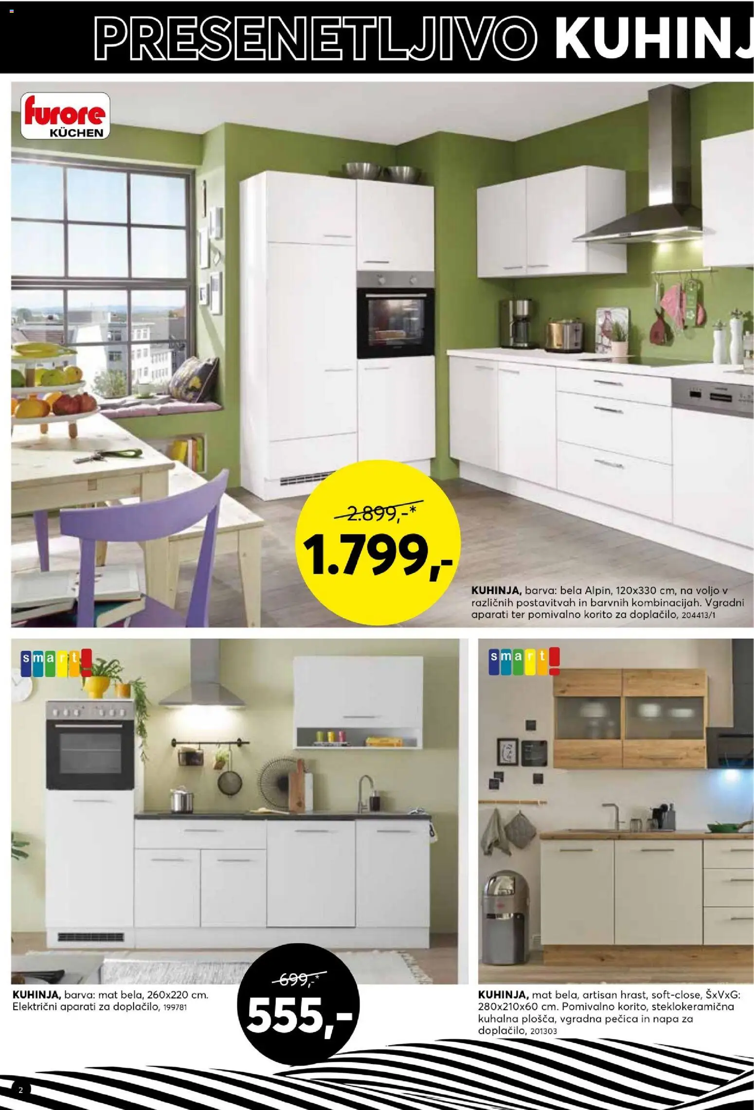 Novi Dipo katalog ponudbe – veljaven od 08.04.2026 | Stran: 2 | Izdelki: Pecica, Pomivalno korito, Vgradna pečica, Barva