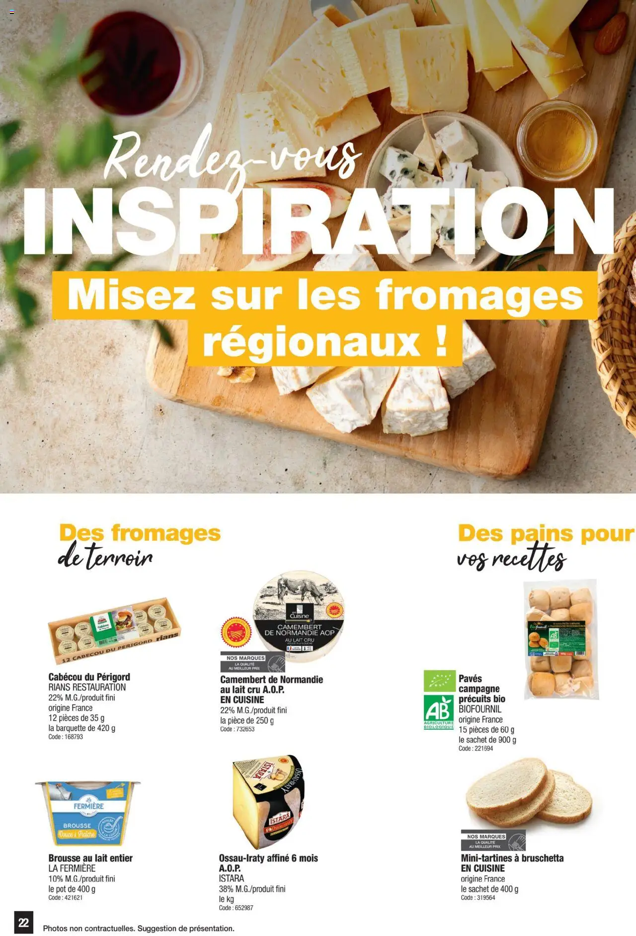  | Page: 22 | Produits: Lait entier, Lait, Camembert