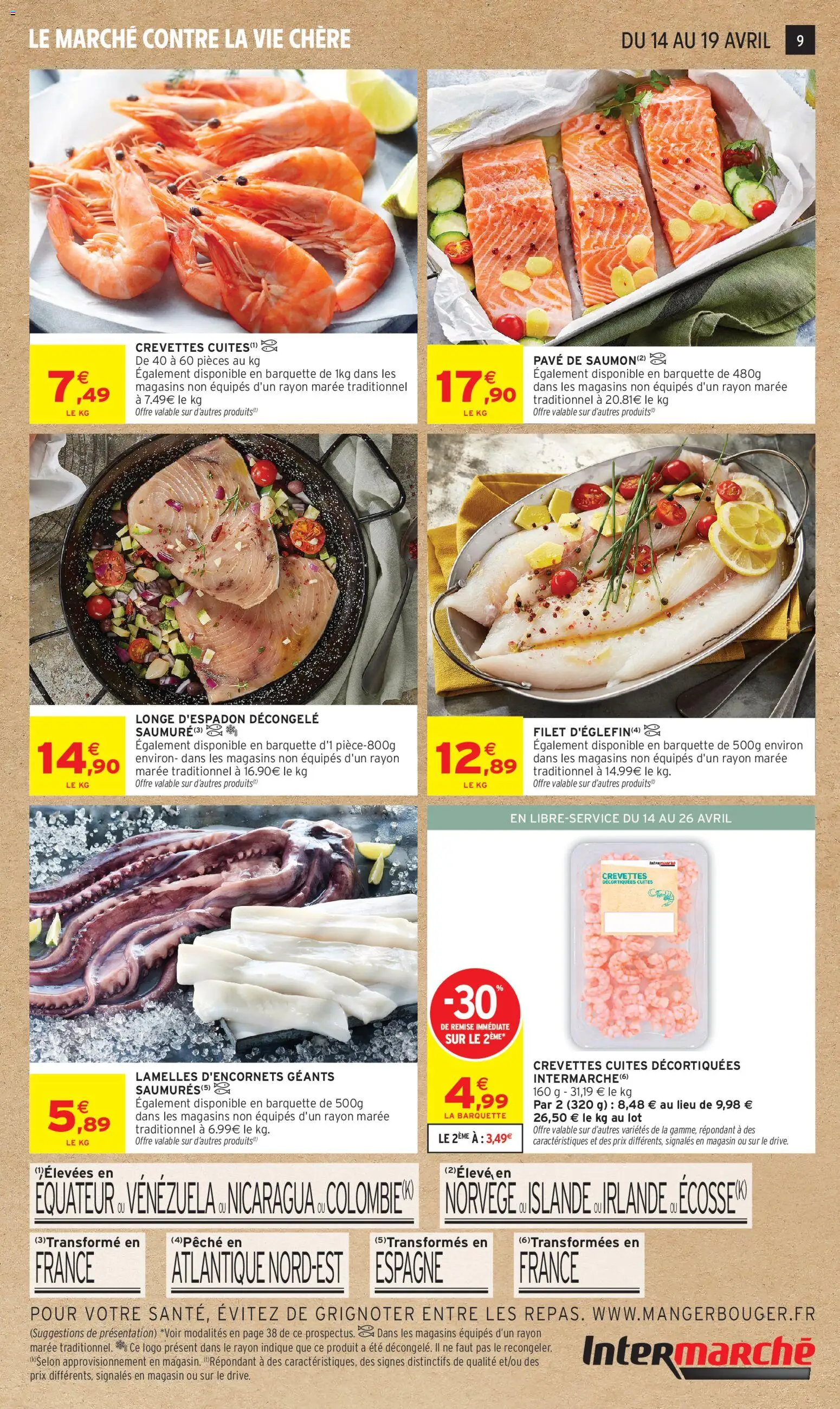 {H1} | Page: 9 | Produits: Pavé de saumon, Crevettes, Saumon