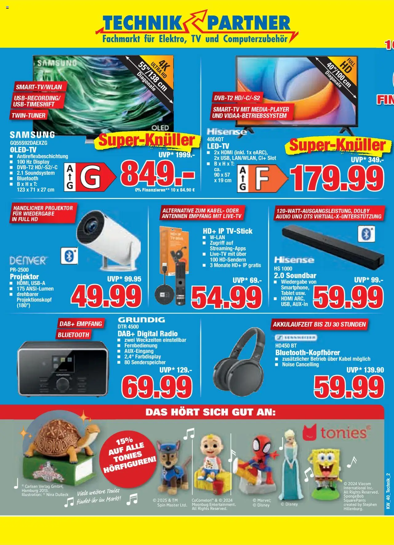 HERKULES Technik Partner – gültig ab 29.09.2025 | Seite: 2 | Produkte: Hisense, Samsung, Tablet, Radio