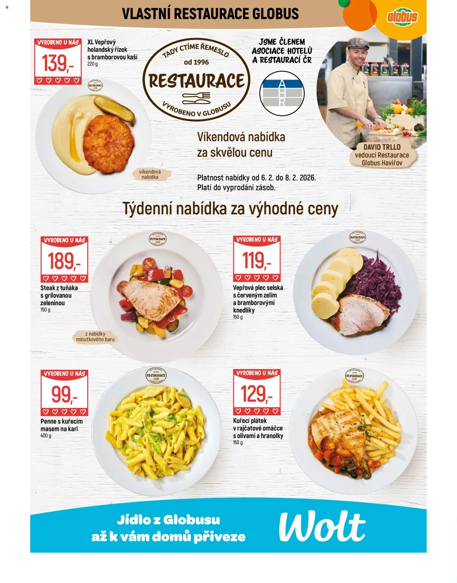 Globus leták - Havířov od 04.02.2026 | Strana: 8 | Produkty: Holandský řízek, Hranolky, Steak, Vepřová plec