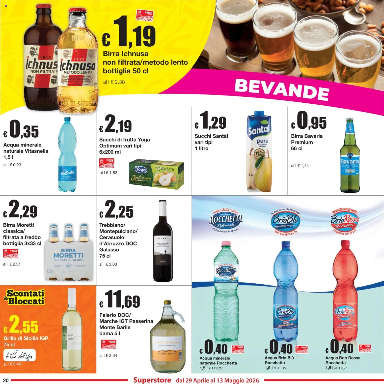 Volantino Sì con Te del 29.04.2026 | Pagina: 20 | Prodotti: Acqua, Frutta, Pera, Acqua minerale