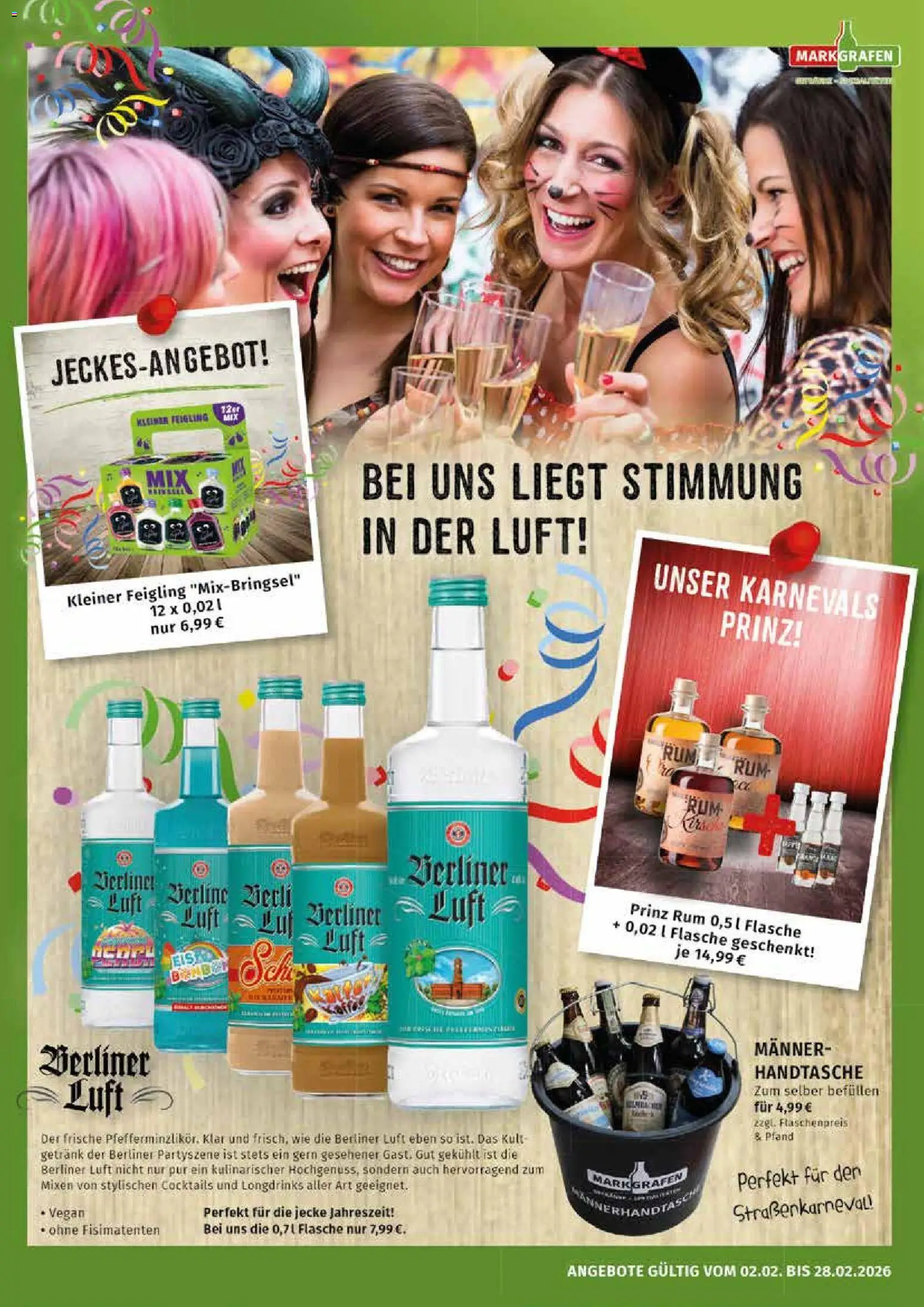 Markgrafen Prospekt 	 – gültig ab 02.03.2026 | Seite: 3 | Produkte: Berliner, Kleiner feigling, Rum, Handtasche