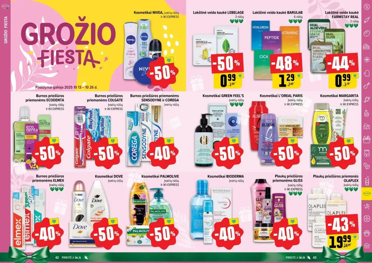 IKI akcijos nuo 20.10.2025 | Puslapis: 22 | Prekių: Kaukė, Veido kaukė