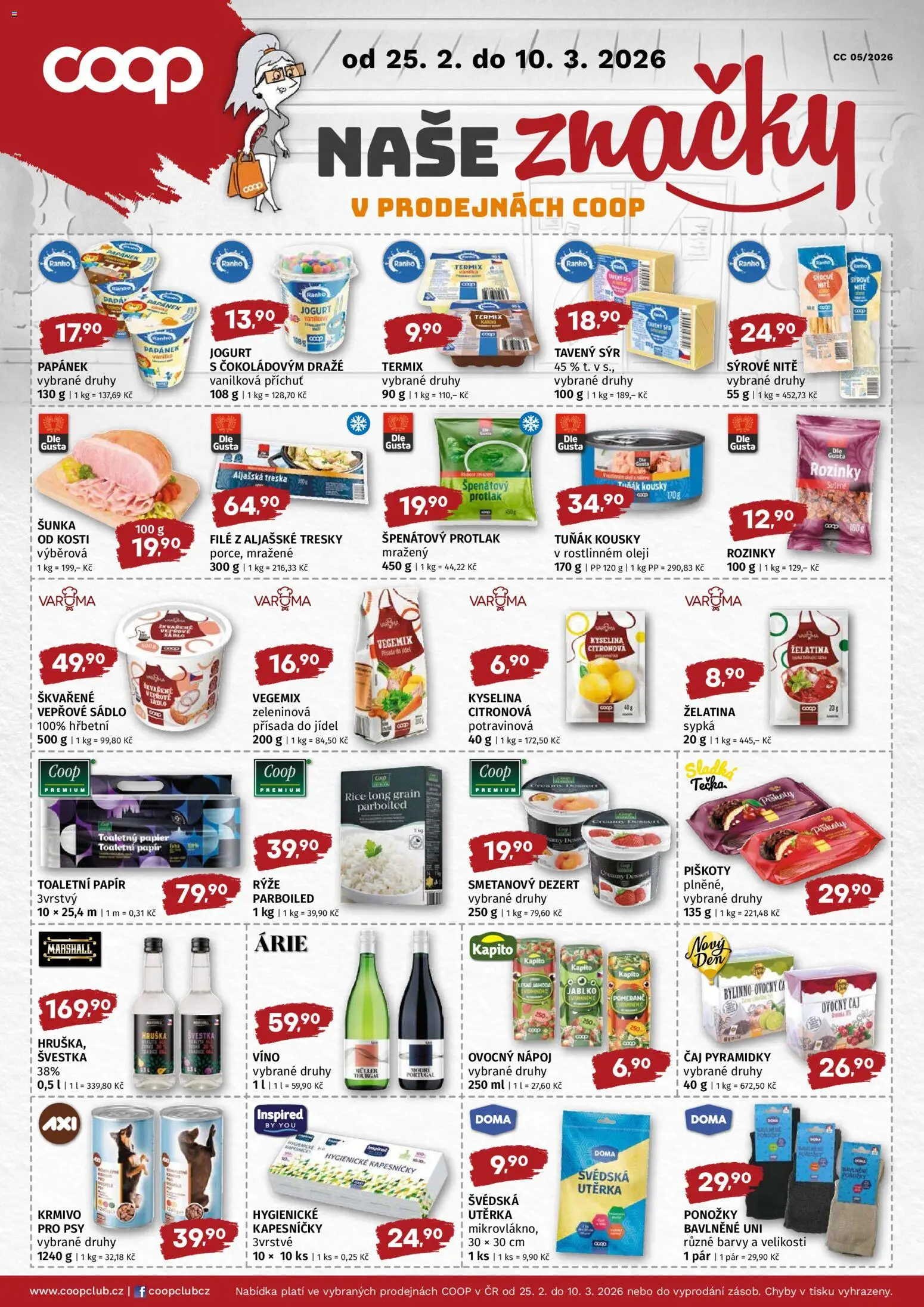 Coop leták - Super cena od 25.02.2026 | Strana: 2 | Produkty: Tavený sýr, Tuňák, Toaletní papír 3vrstvý, File