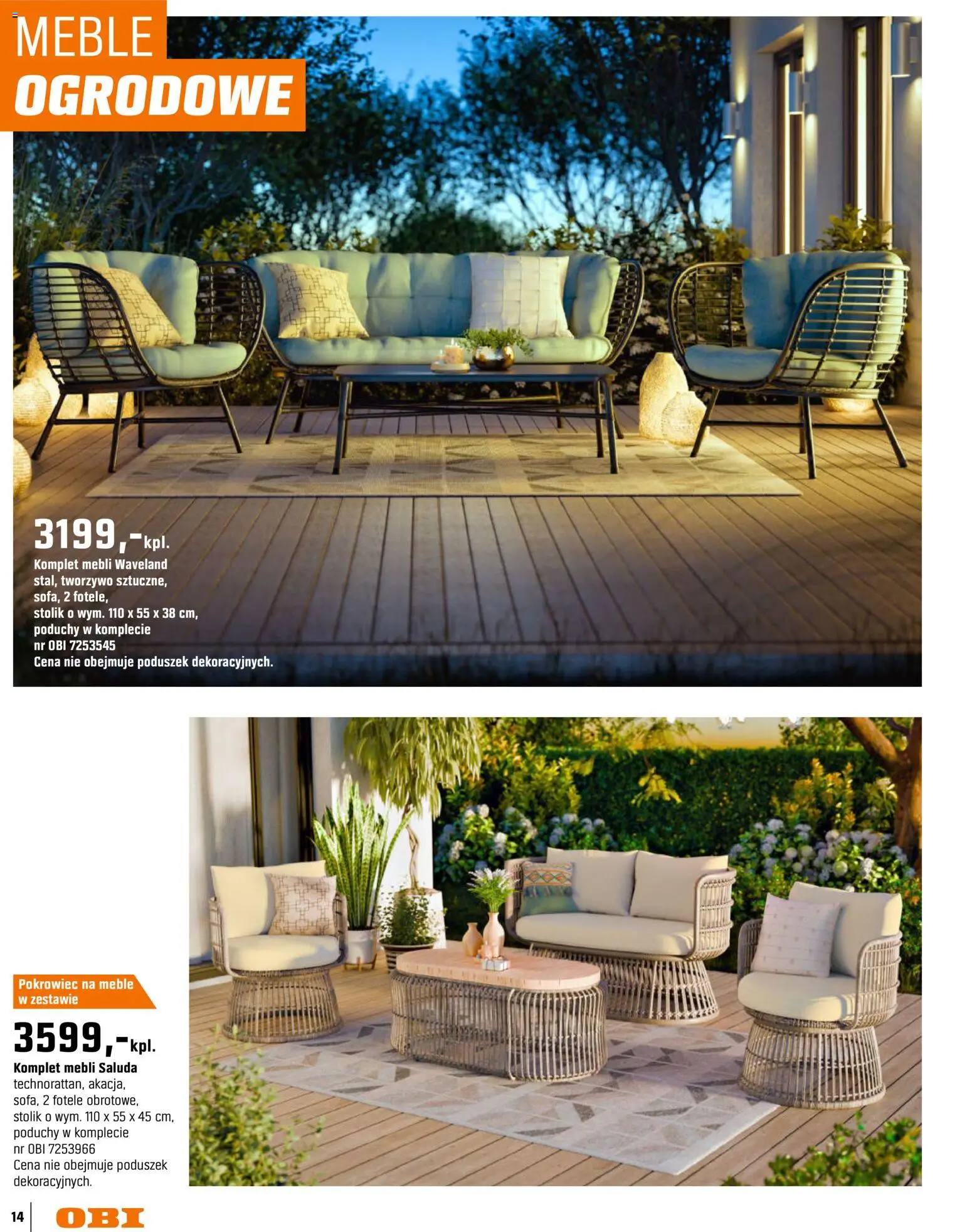 OBI gazetka - Ogród od 11.03.2026 | Strona: 14 | Produkty: Meble ogrodowe