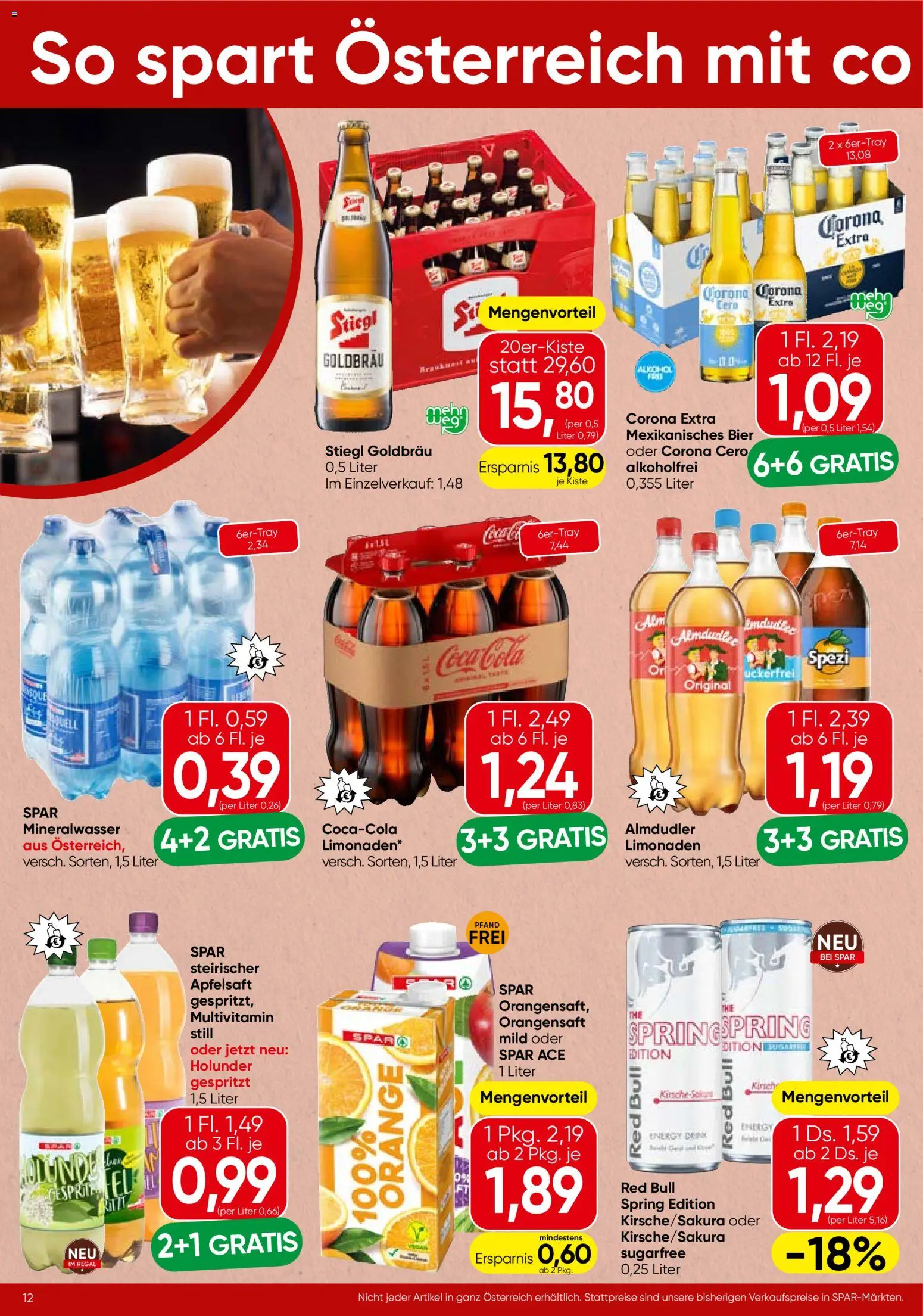 Spar Flugblatt - Wien gültig ab 26.02.2026 | Seite: 12 | Produkte: Regal, Planche de surf, Bier, Papier blanc