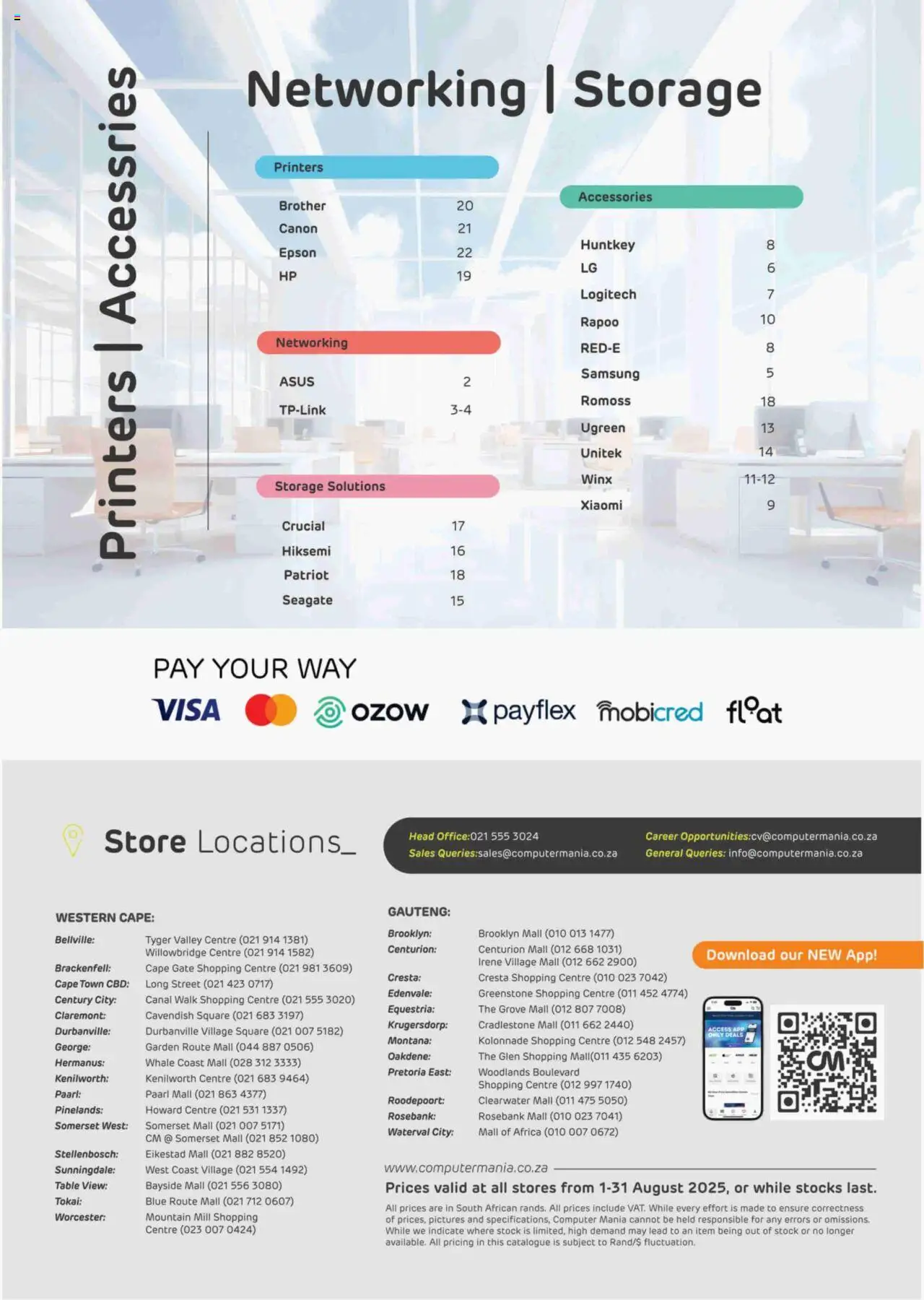 Computer Mania Accessories Catalogue │ valid from 01.08.2025 | Page: 2 | Products: Computer, Table, Gate, Stock