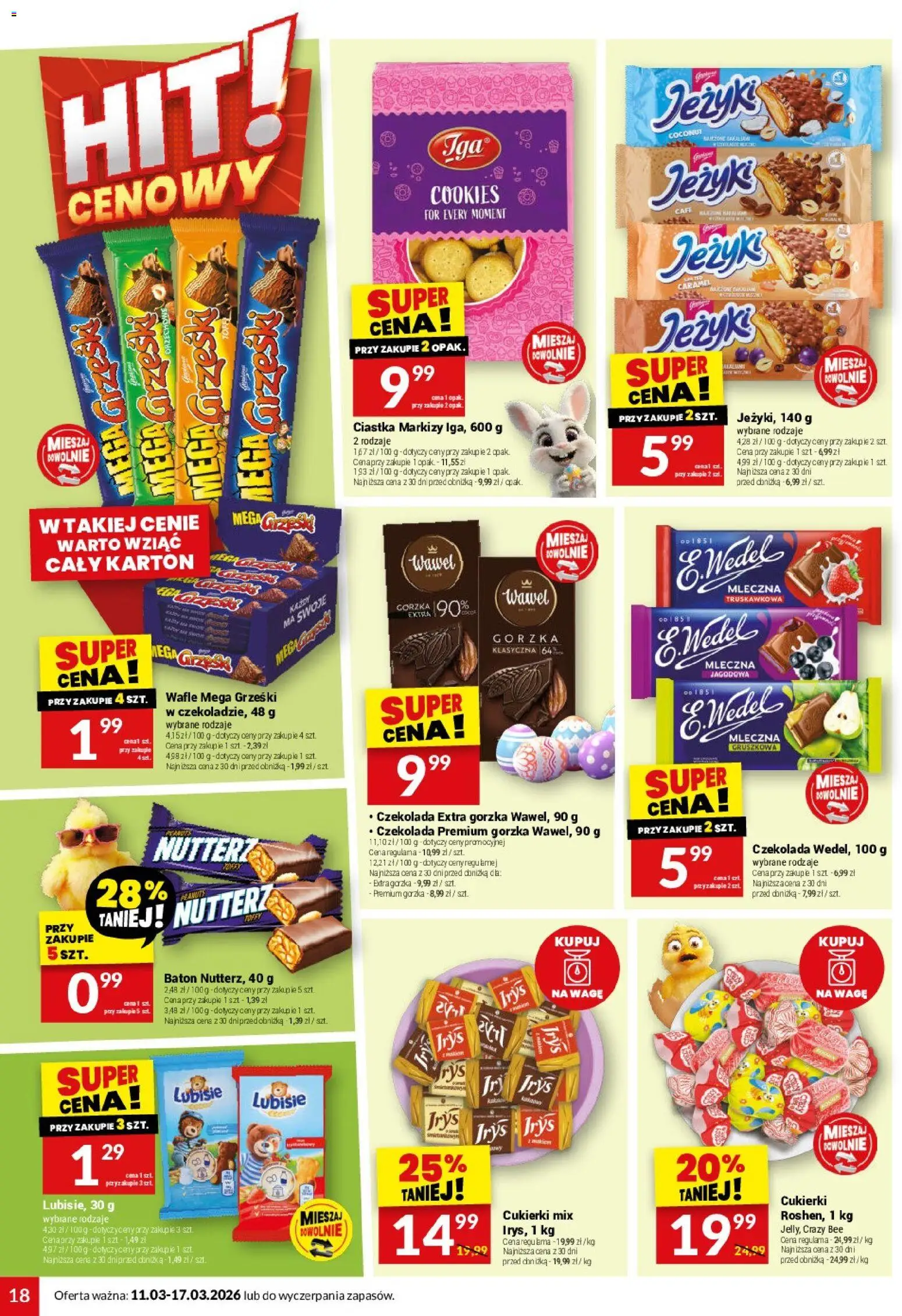 Twój Market gazetka od 11.03.2026 | Strona: 18 | Produkty: Wafle, Baton, Czekolada, Cukierki