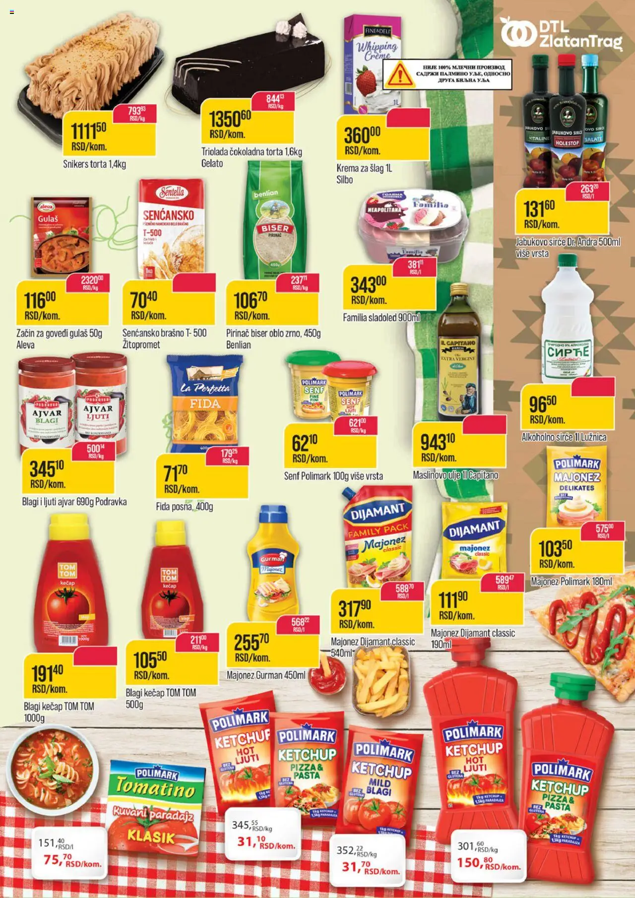 Zlatan Trag katalog - važi od 10.09.2025 | Strana: 7 | Proizvode: Majonez, Ajvar, Krema, Torta