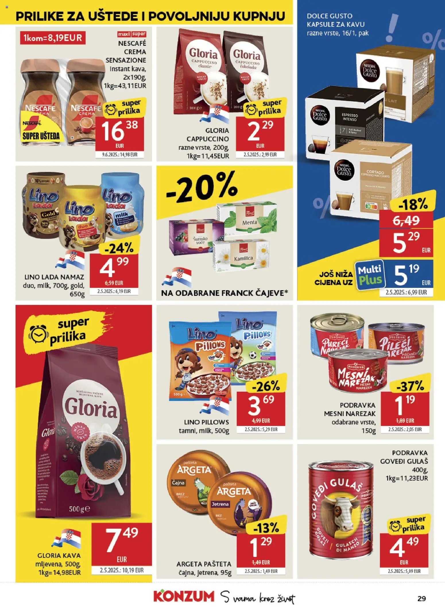 Konzum katalog | vrijedi od 28.01.2026 | Stranica: 29 | Proizvodi: Nescafe, Pašteta, Kapsule za kavu, Namaz