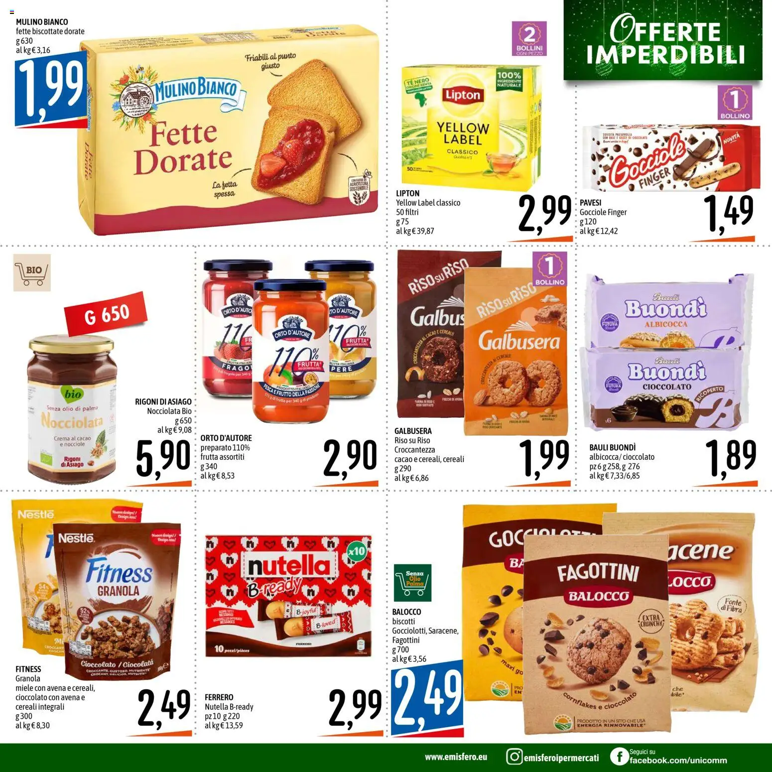 Volantino Emisfero del 11.12.2025 | Pagina: 27 | Prodotti: Crema, Cioccolato, Olio, Fette biscottate