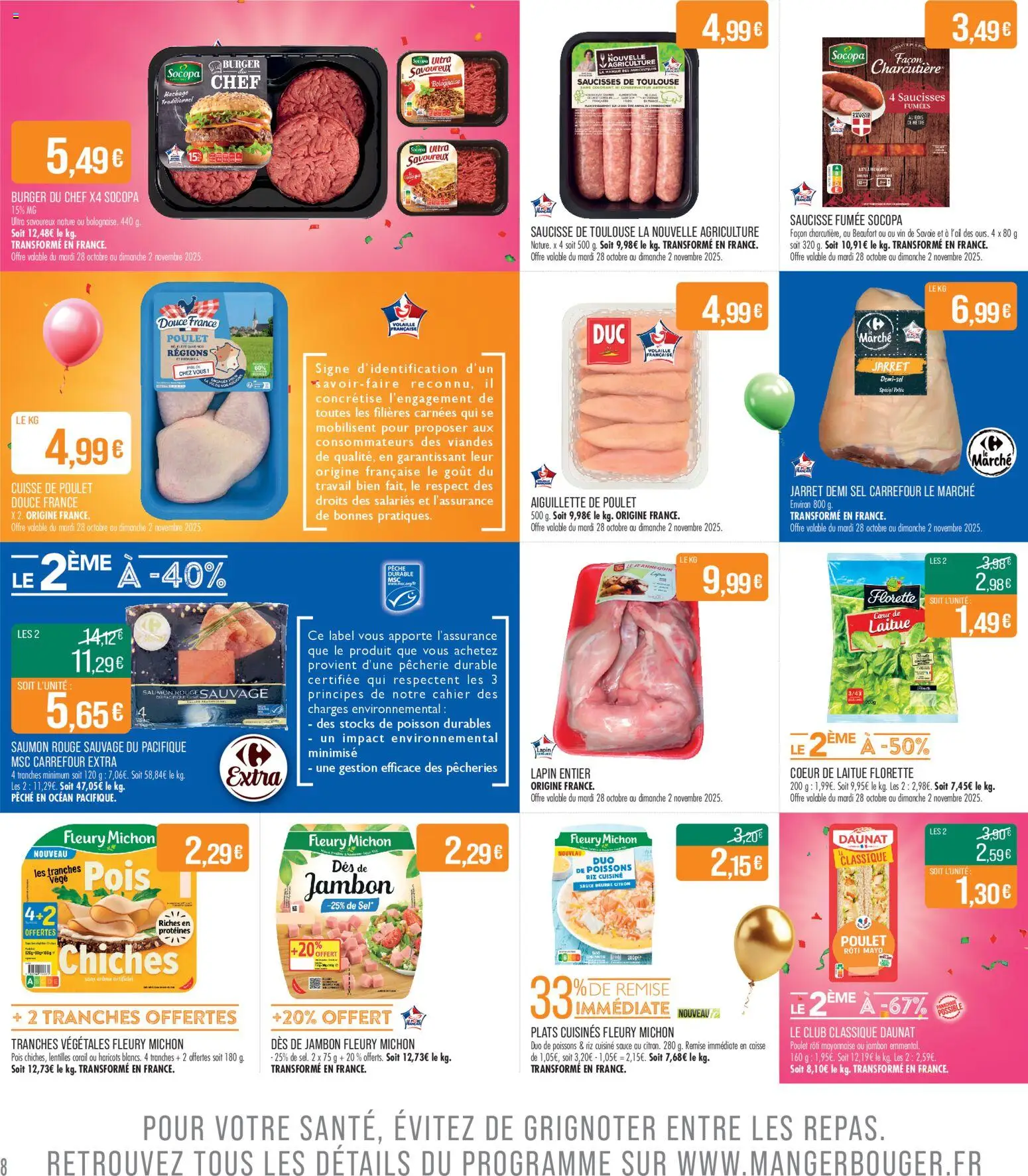 {H1} | Page: 8 | Produits: Lapin, Volaille, Sel, Saucisse