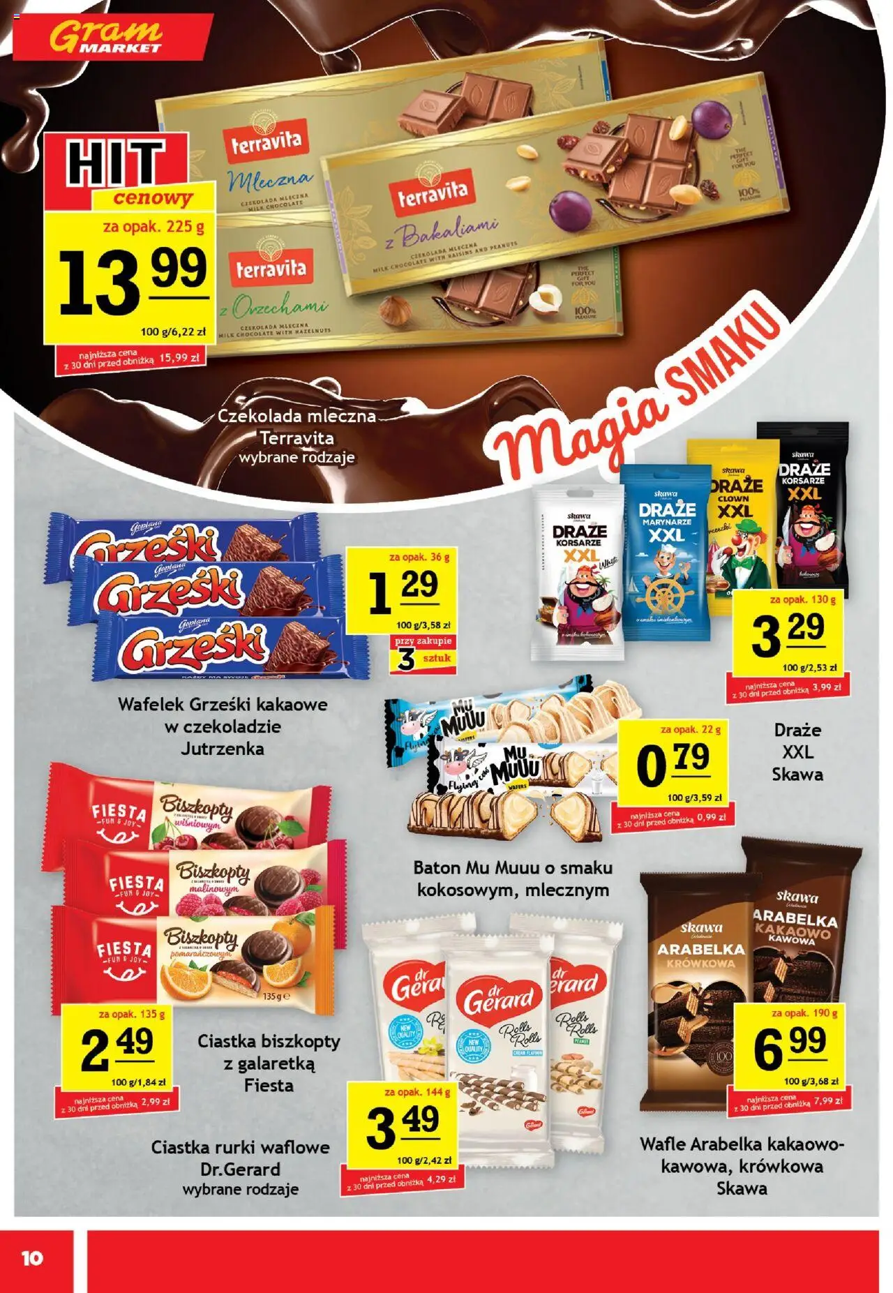 Gram Market Gazetka od 15.10.2025 | Strona: 10 | Produkty: Wafle, Czekolada, Ciastka, Rurki waflowe