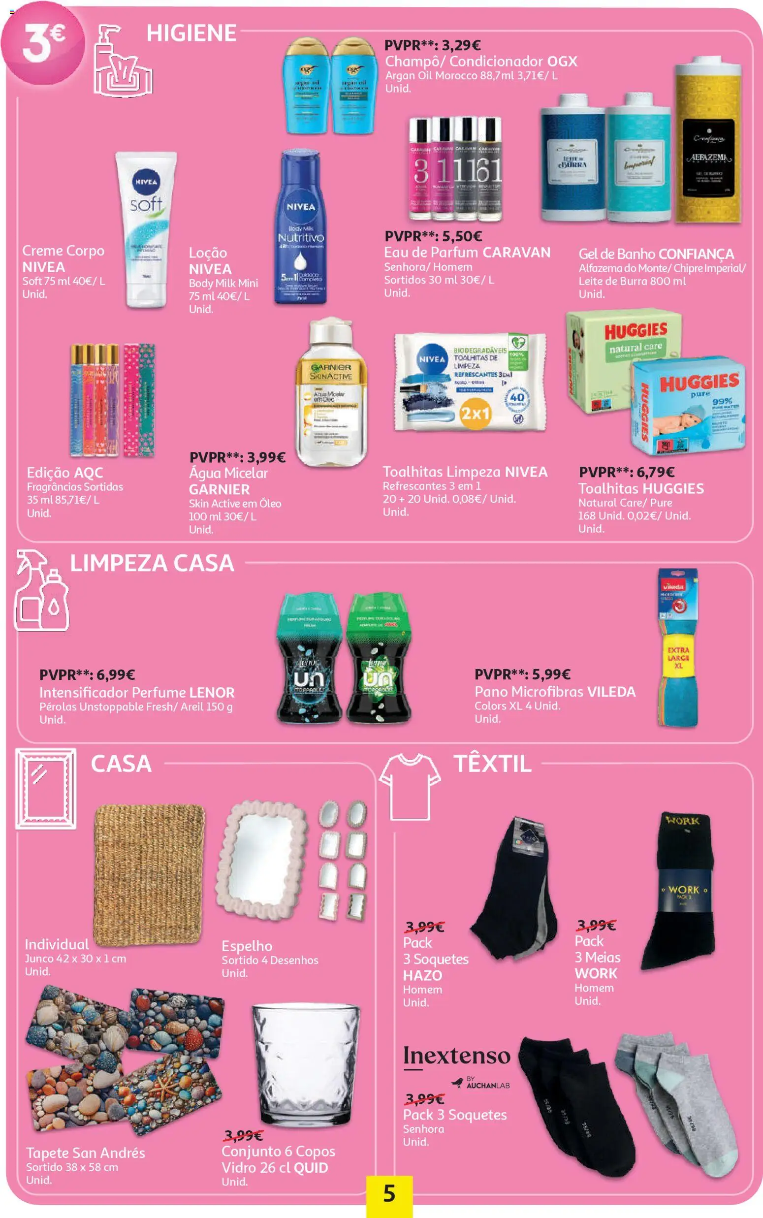 Auchan - Preços Redondos │ válido de 06.04.2026 | Página: 5 | Produtos: Perfume, Leite, Tapete, Creme