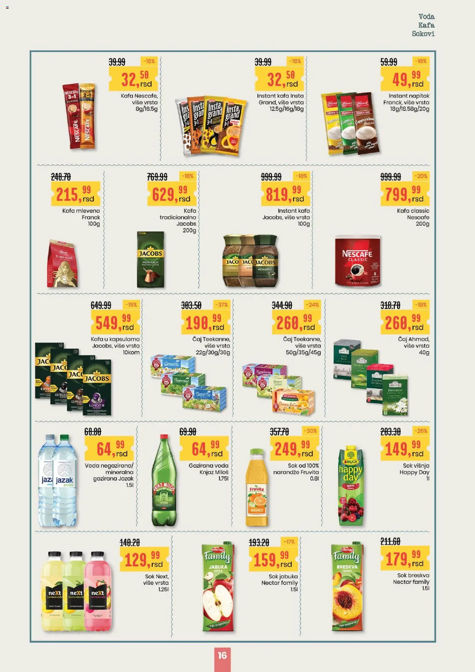 Aroma Market katalog - važi od 25.12.2025 | Strana: 16 | Proizvode: Instant kafa, Breskva, Narandže, Nescafé