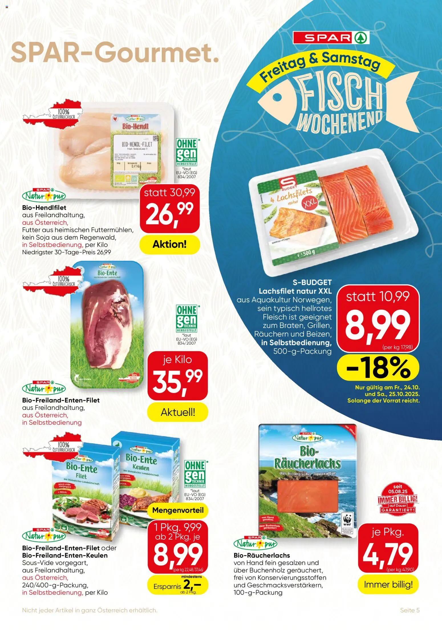 SPAR Gourmet Flugblatt gültig ab 23.10.2025 | Seite: 5 | Produkte: Fisch