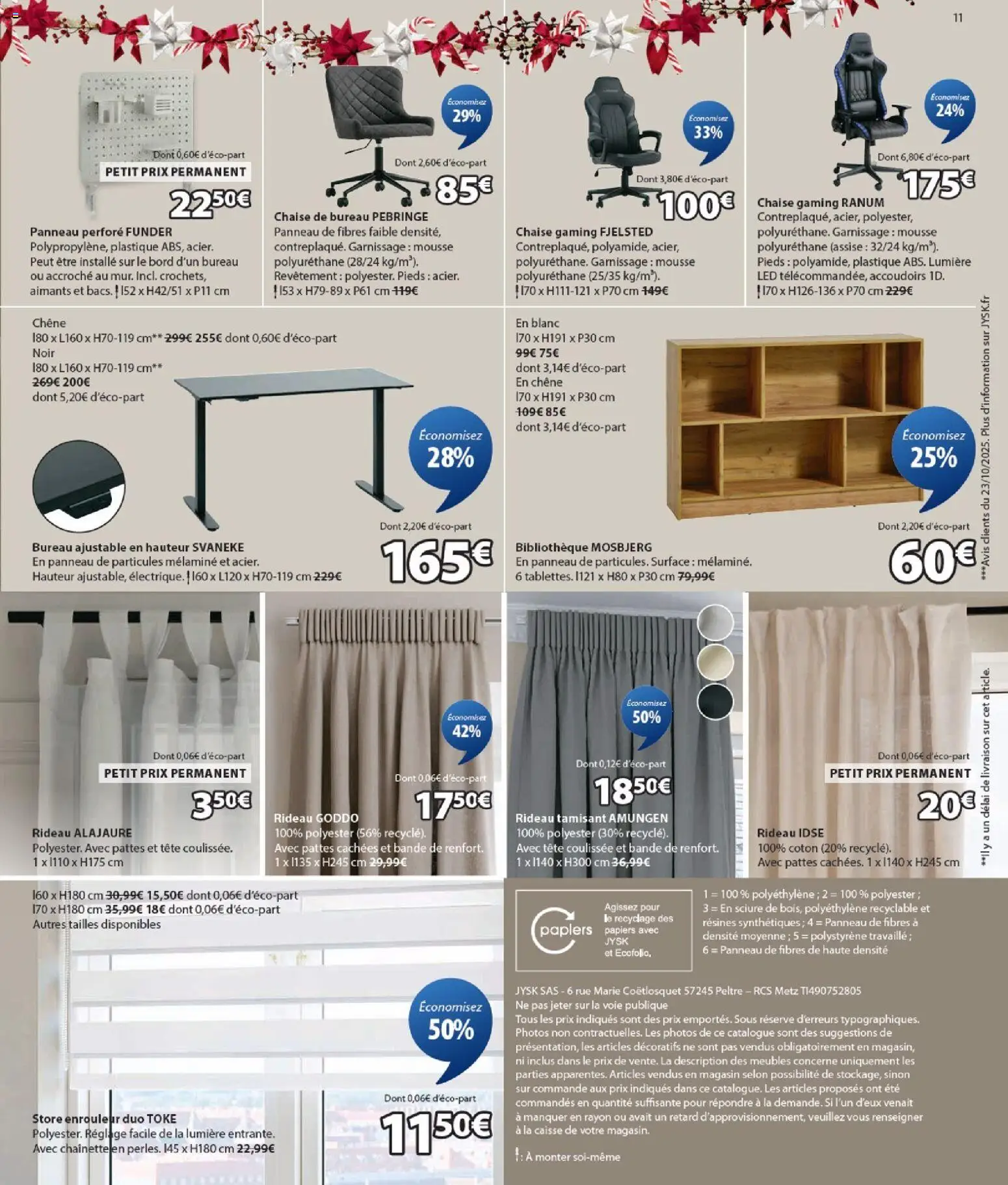 {H1} | Page: 11 | Produits: Bureau, Mousse, Store, Rideau