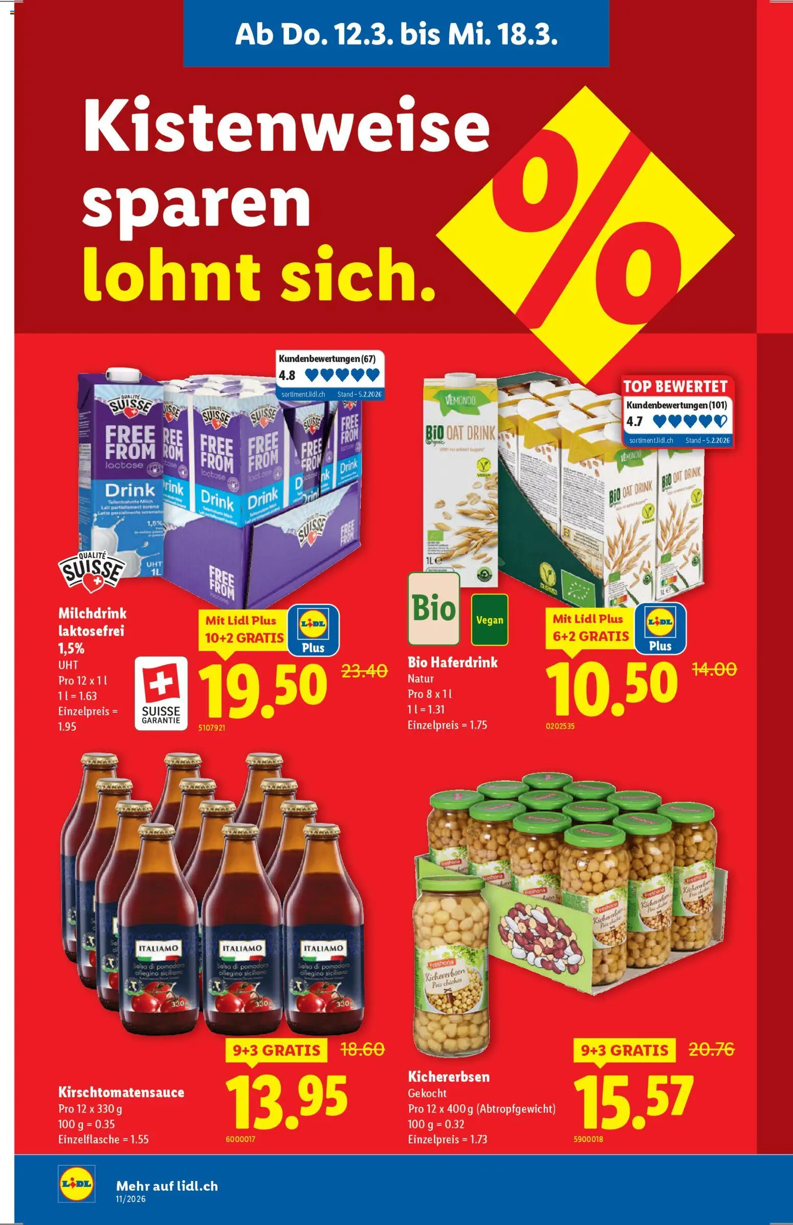 Lidl aktionen – gültig ab 12.03.2026 | Seite: 12 | Produkte: Milch, Top