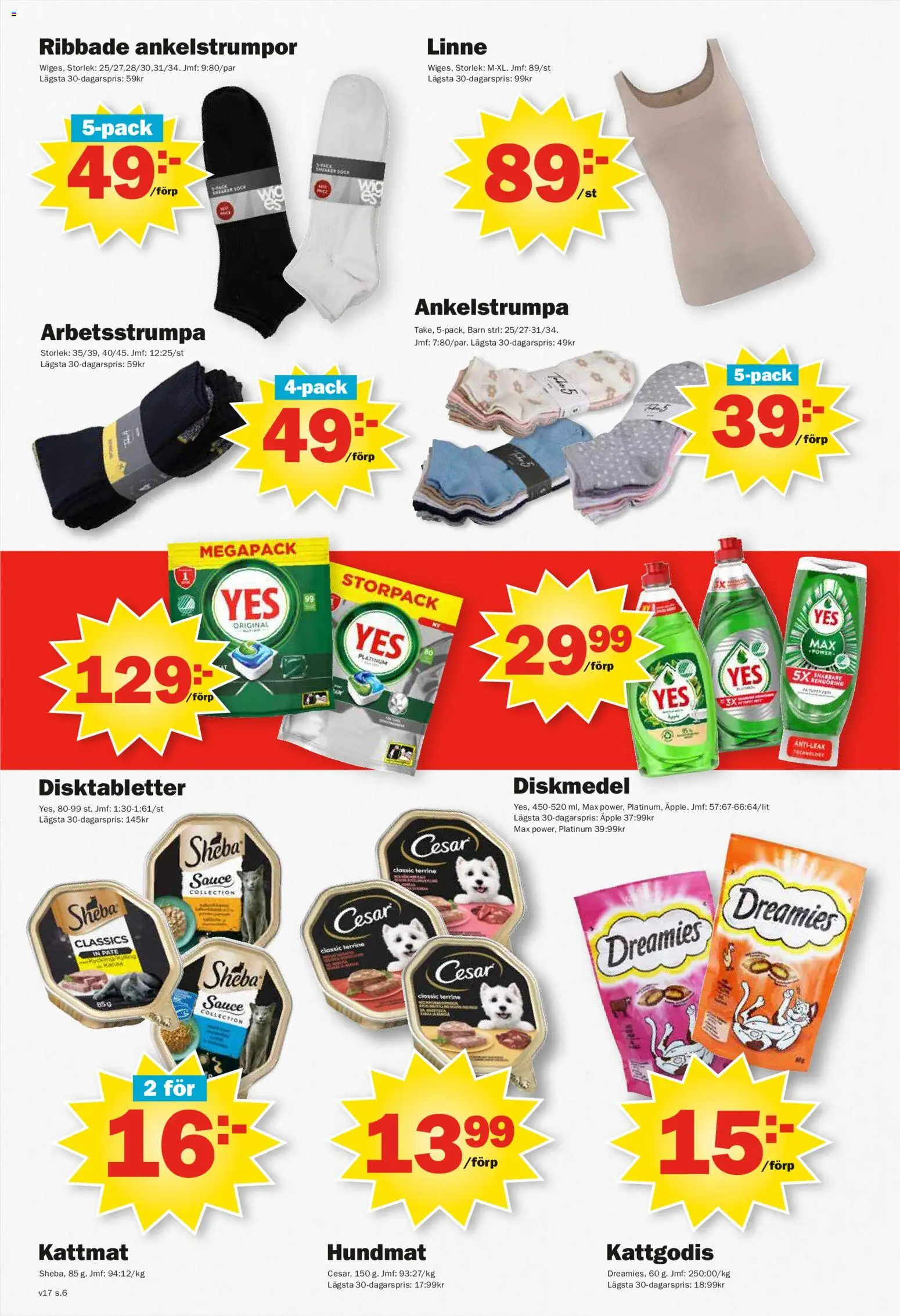 Pekås reklamblad aktuell från 20.04.2026 | Sida: 6 | Produkter: Diskmedel, Äpple, Kattmat, Hundmat