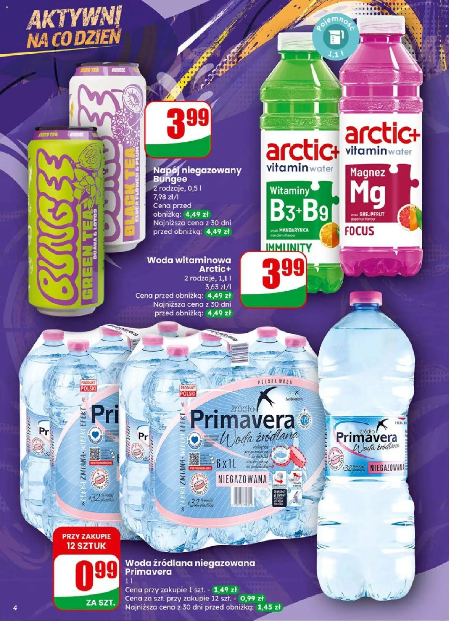 Dino Gazetka od 07.01.2026 | Strona: 4 | Produkty: Woda źródlana, Grejpfrut, Woda