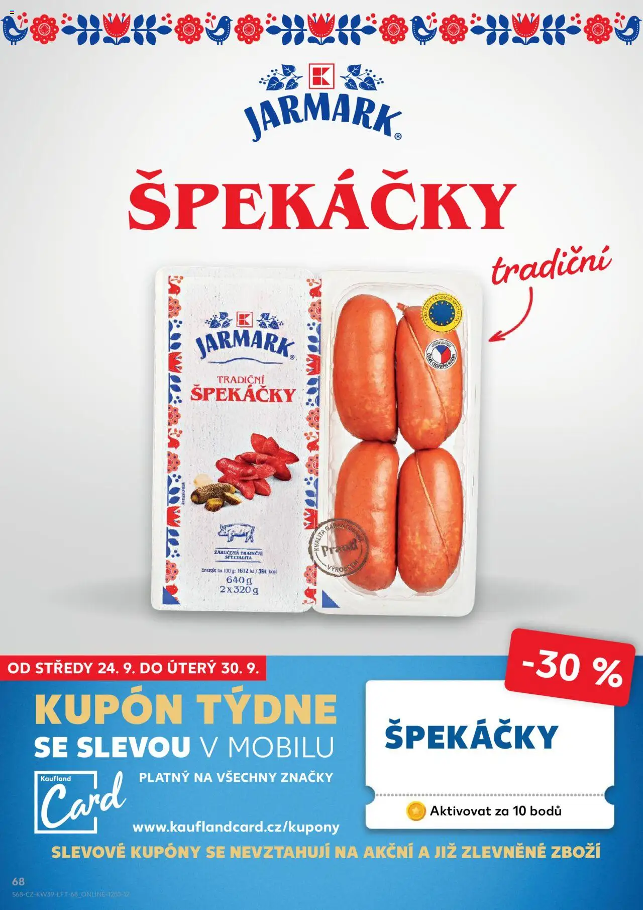 Kaufland leták od 24.09.2025 | Strana: 68 | Produkty: Špekáčky