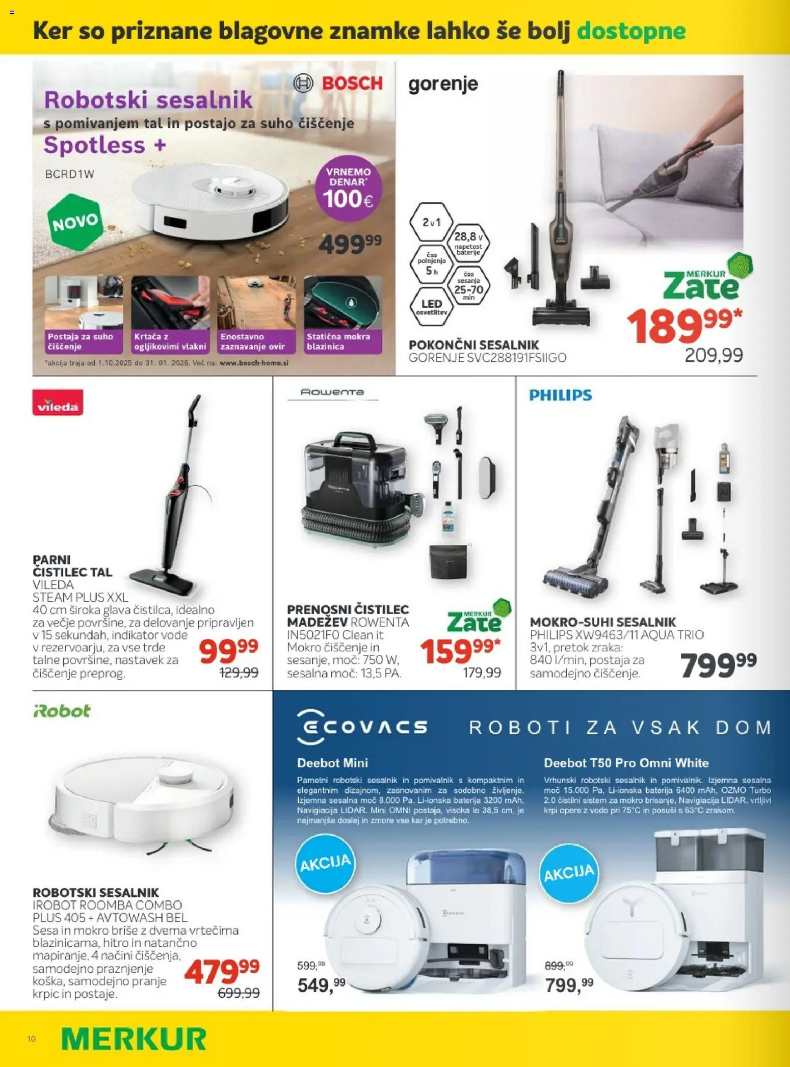 Novi Merkur katalog ponudbe – veljaven od 01.10.2025 | Stran: 32 | Izdelki: Baterije, Krtaca, Sesalnik, Parni čistilec