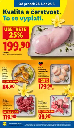 Náhled letáku Krůtí prsa, cena za 1 kg, chlazená, vakuově baleno od 23.03.2026 | Strana: 12 | Produkty: Hovězí, Kuřecí paličky