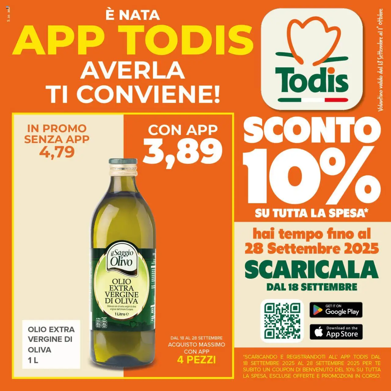 Volantino Todis del 18.09.2025 | Pagina: 1 | Prodotti: Tè, Olio, The