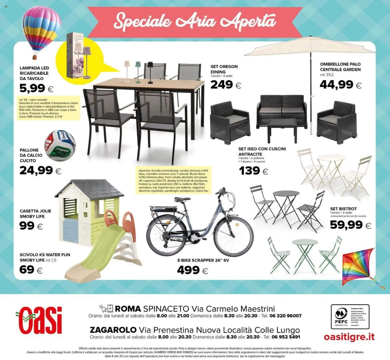 Volantino Oasi del 07.04.2026 | Pagina: 24 | Prodotti: Ombrellone, Pallone, Divano, Batteria