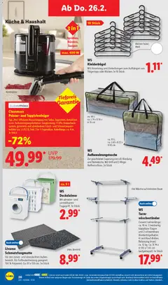 Lidl - Prospekt ab 23.02.2026 gültig | Seite: 42 | Produkte: Küche, Kleiderbügel, Schmutzfangmatte, Waschestander