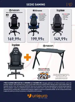 Anteprima del volantino Unieuro Games catalogo valido a partire dal 22.11.2025 | Pagina: 12 | Prodotti: Braccioli, Playstation, Sedia, Scrivania