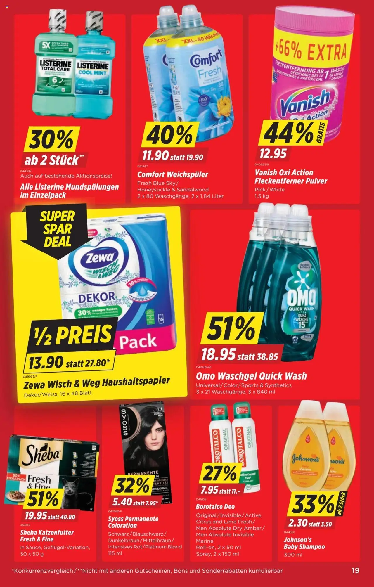 Denner Aktionen ab 26.08.2025 | Seite: 19 | Produkte: Shampoo, Deodorant, Weichspüler, Fleckentferner