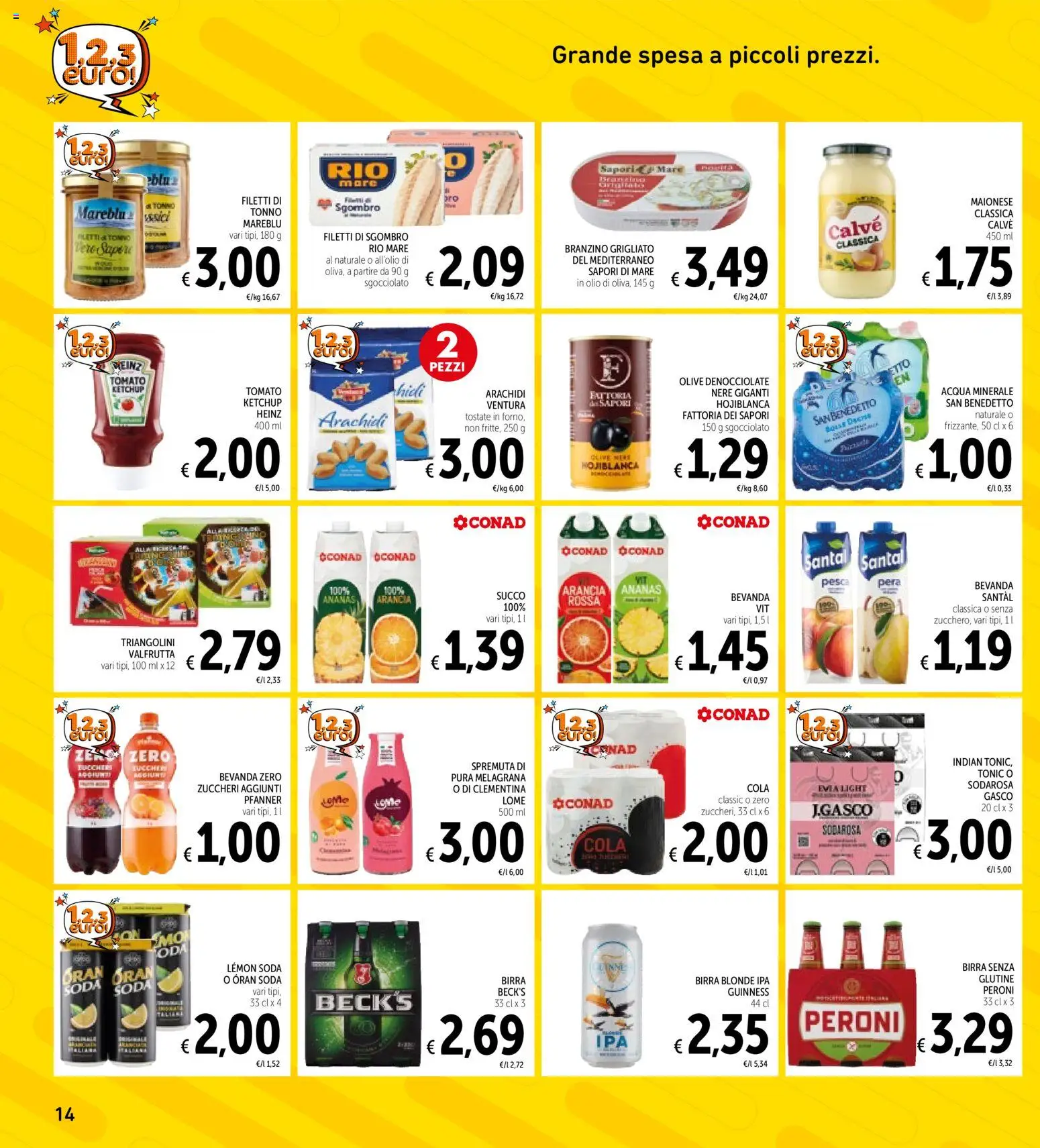 Volantino Spazio Conad del 20.01.2026 | Pagina: 14 | Prodotti: Birra, Ananas, Arachidi, Acqua minerale