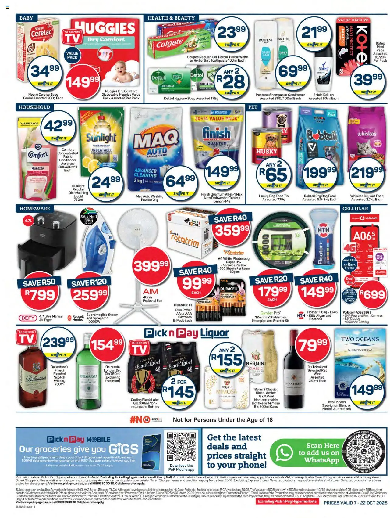 New Pick n Pay catalogue – valid from 07.10.2025 | Page: 4 | Products: Wine, Shampoo, Conditioner, Soap