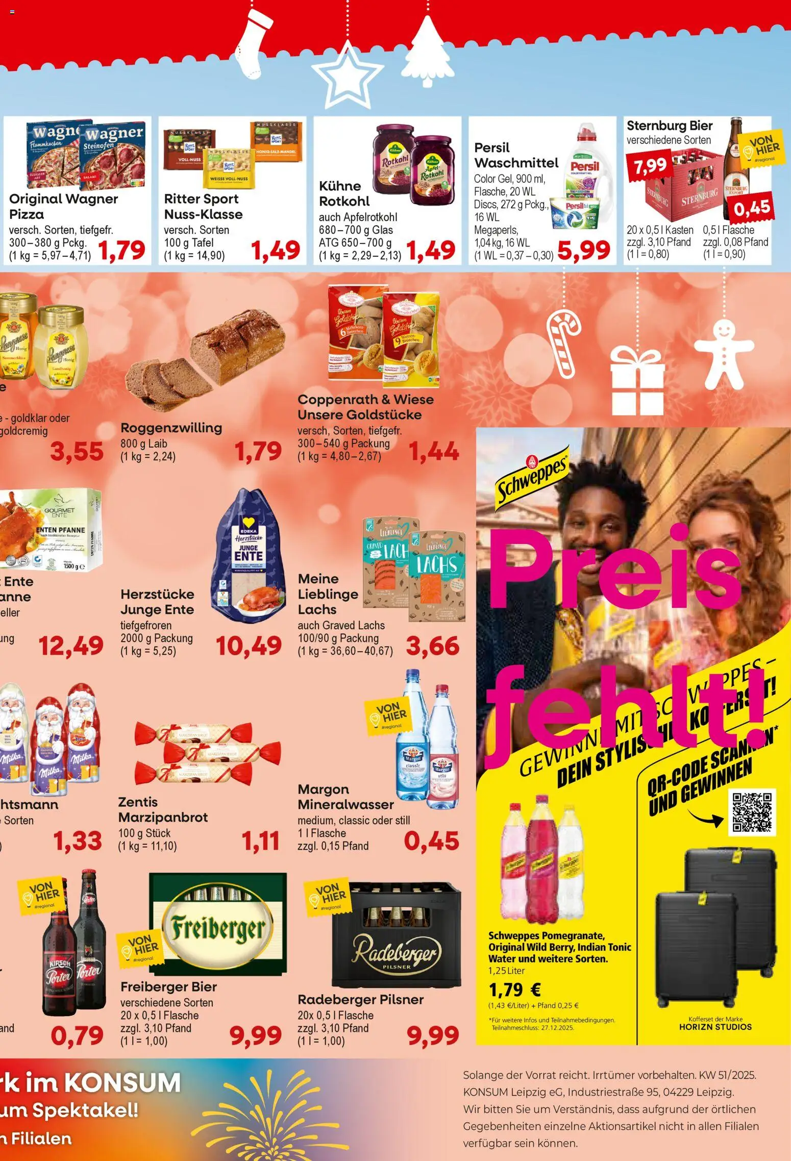 KONSUM Leipzig Prospekt – gültig ab 15.01.2025 | Seite: 2 | Produkte: Ritter sport, Schweppes, Mineralwasser, Lachs