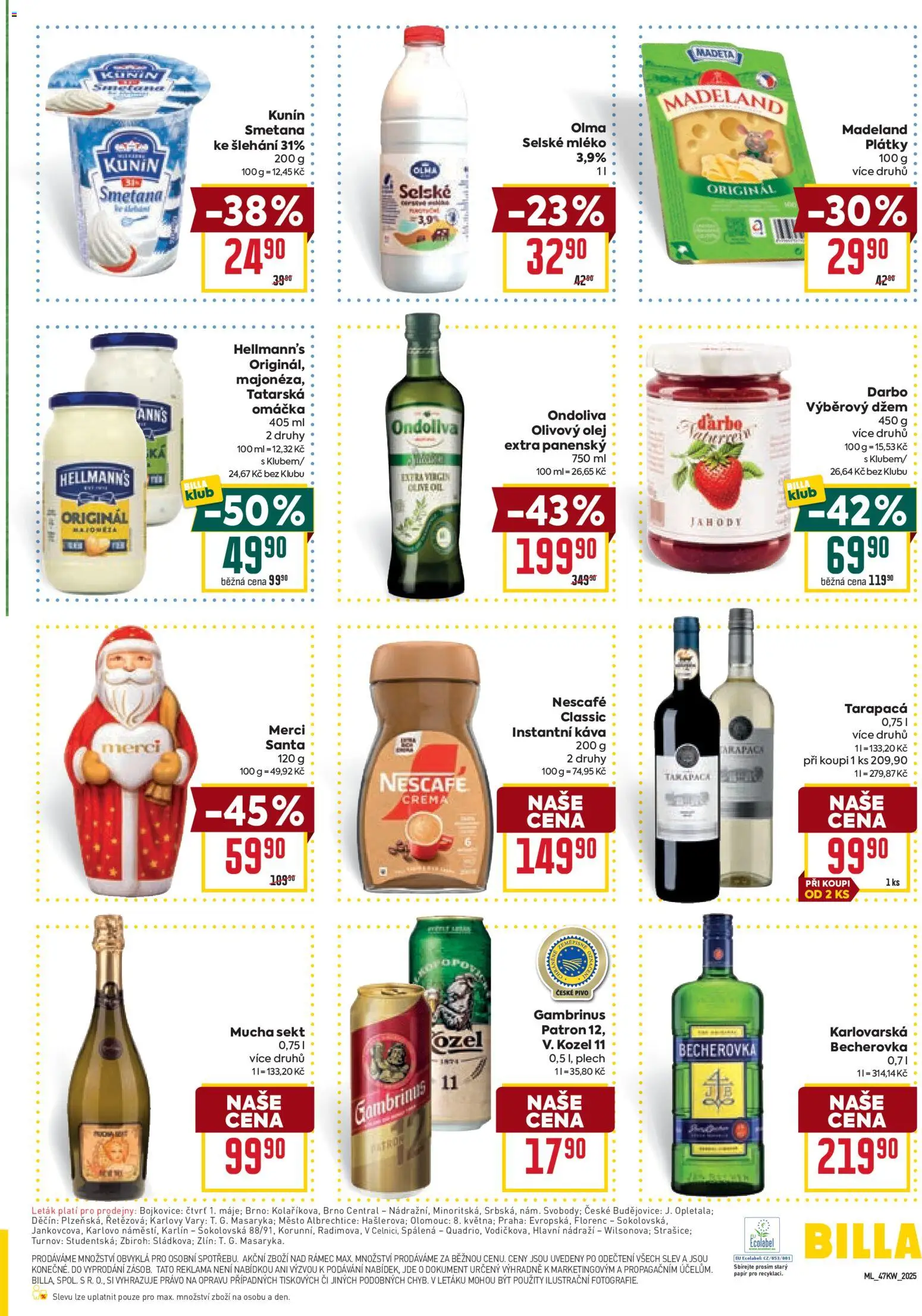 Billa Malý leták od 19.11.2025 | Strana: 3 | Produkty: Mléko, Káva, Jahody, Kozel